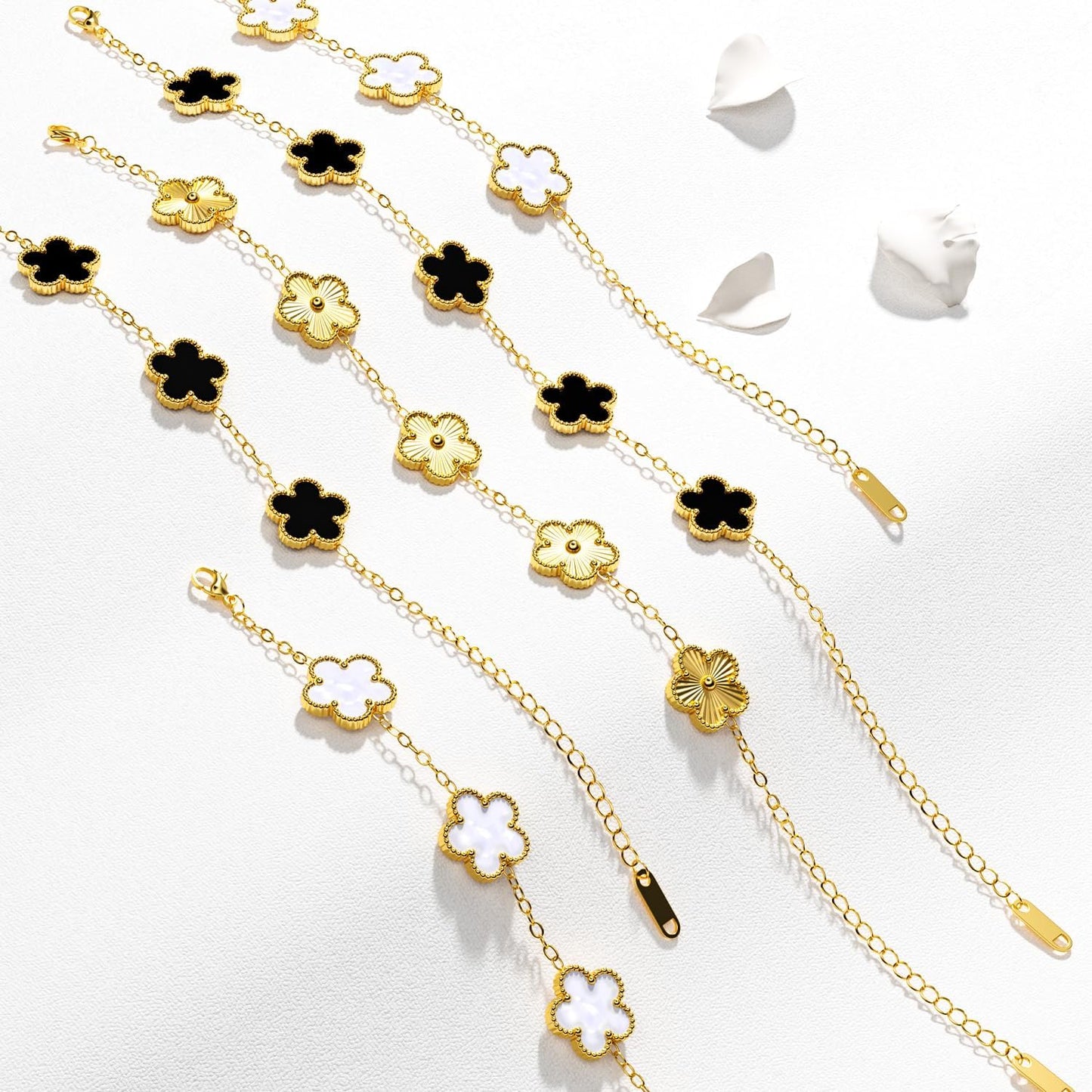 AICase Juego de Pulseras Chapadas en Oro de 18 Quilates con Diseño...