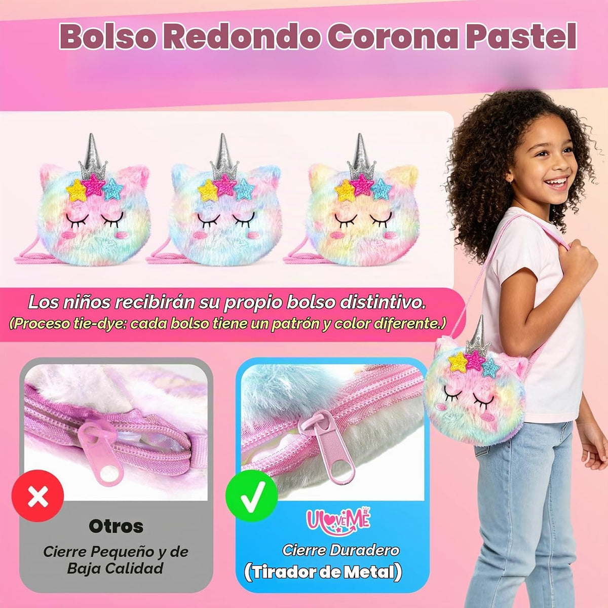 Kit de maquillaje real sin talco para niñas con bolso de unicornio...