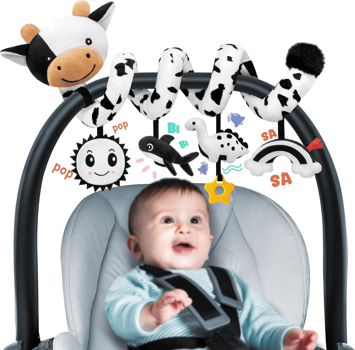 Asiento de coche en espiral para bebés de 0 a 6 meses, asiento de c...