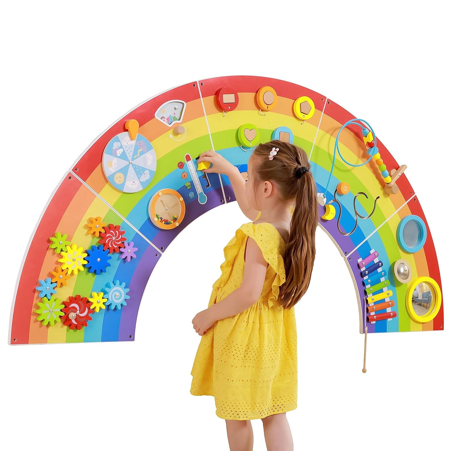 SPARK &amp; WOW Paneles de pared de actividades arcoíris, 10 activi...
