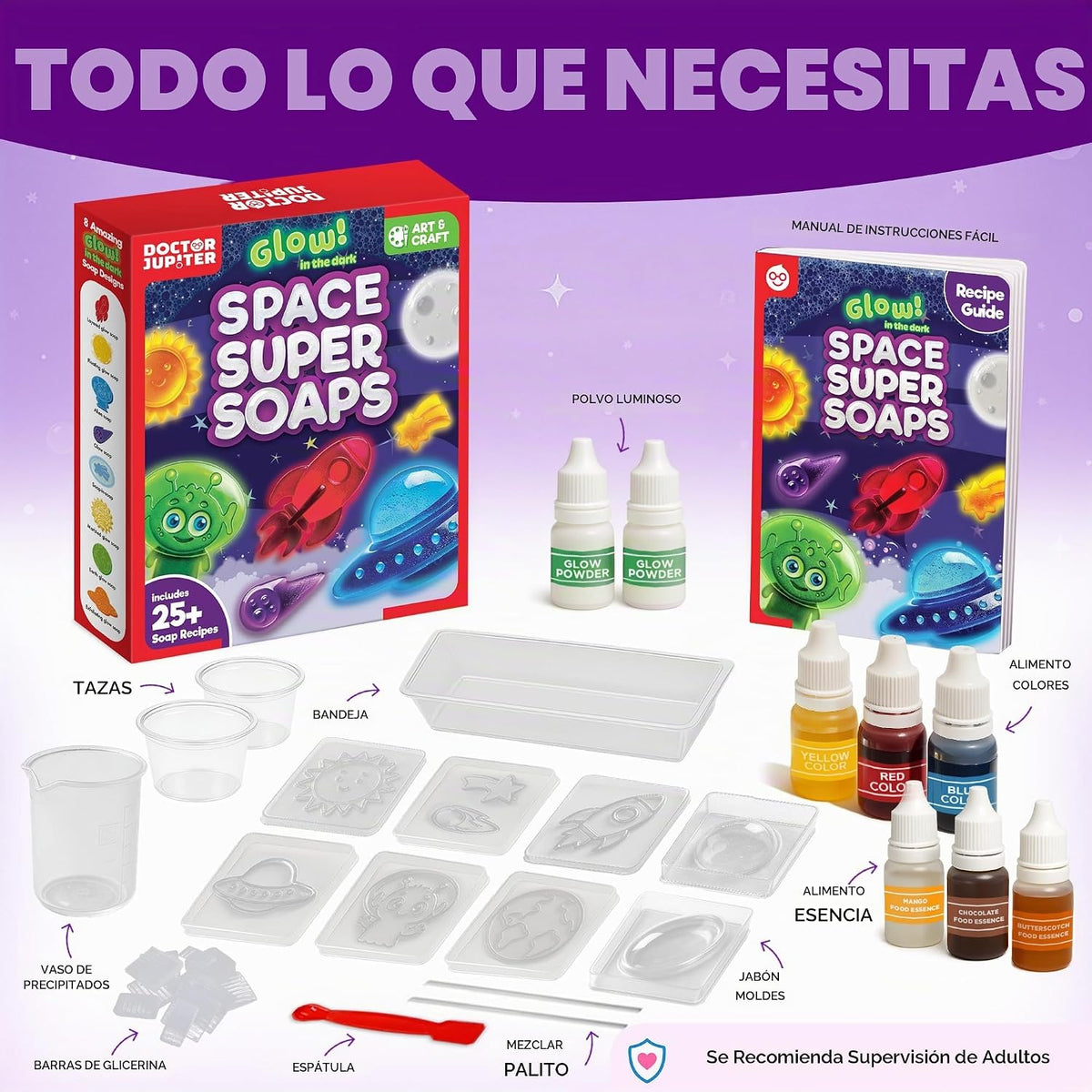 Doctor Jupiter Glow in the Dark - Kit de fabricación de jabón espac...