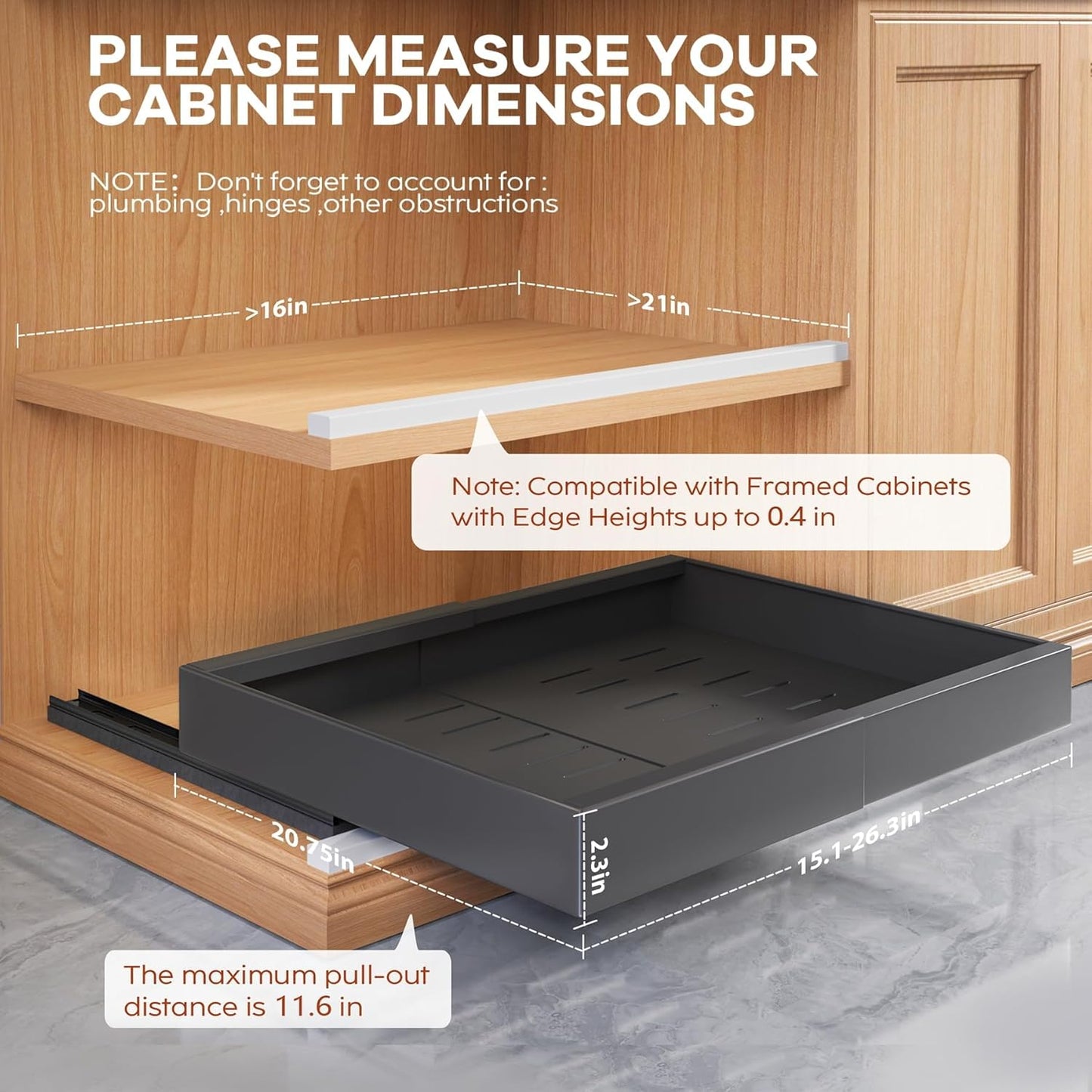 Seinloes Paquete de 4 Organizadores Expandibles (38.3 cm-66.8 cm) p...