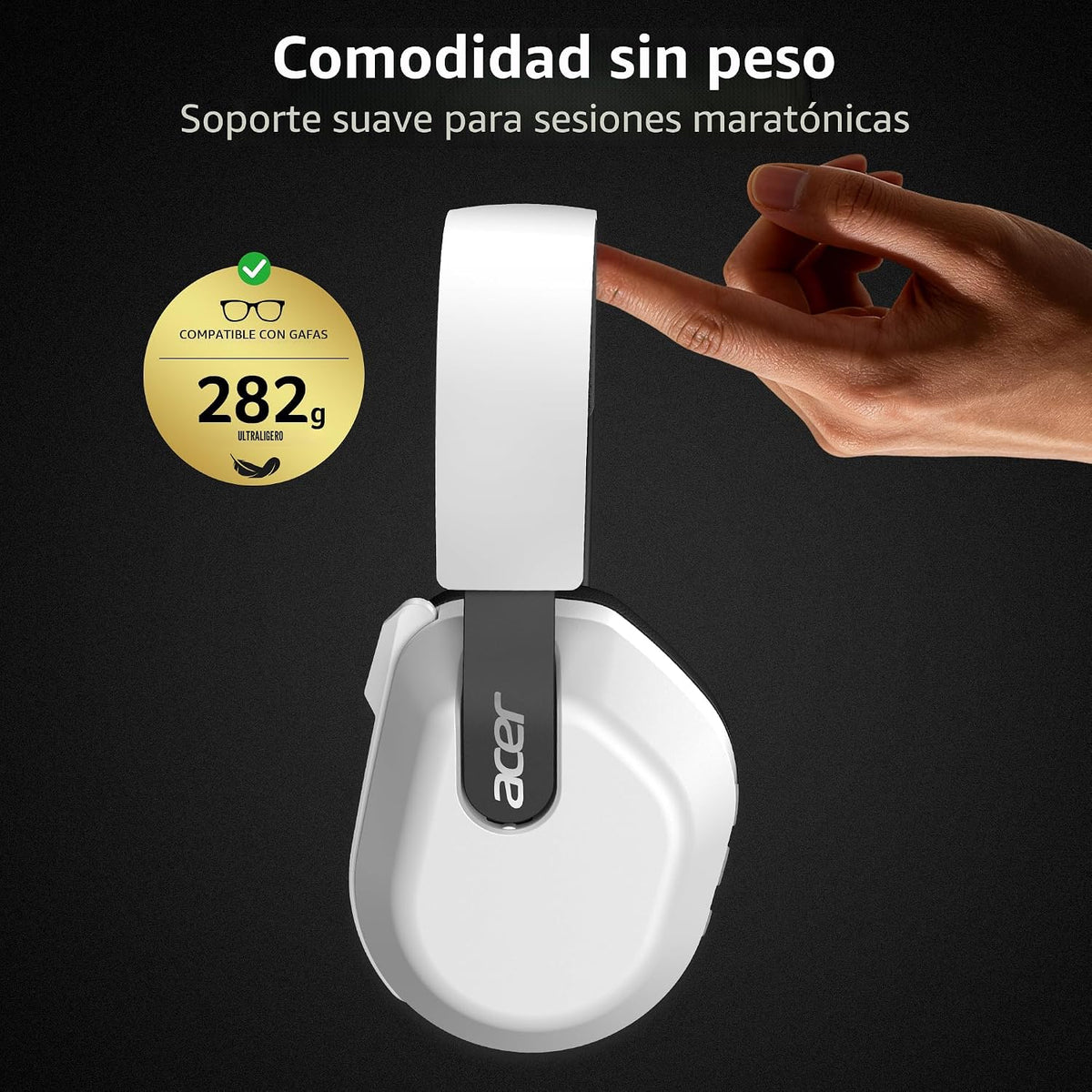 Acer Auriculares inalámbricos para juegos para PS5, 2.4 GHz y Bluet...