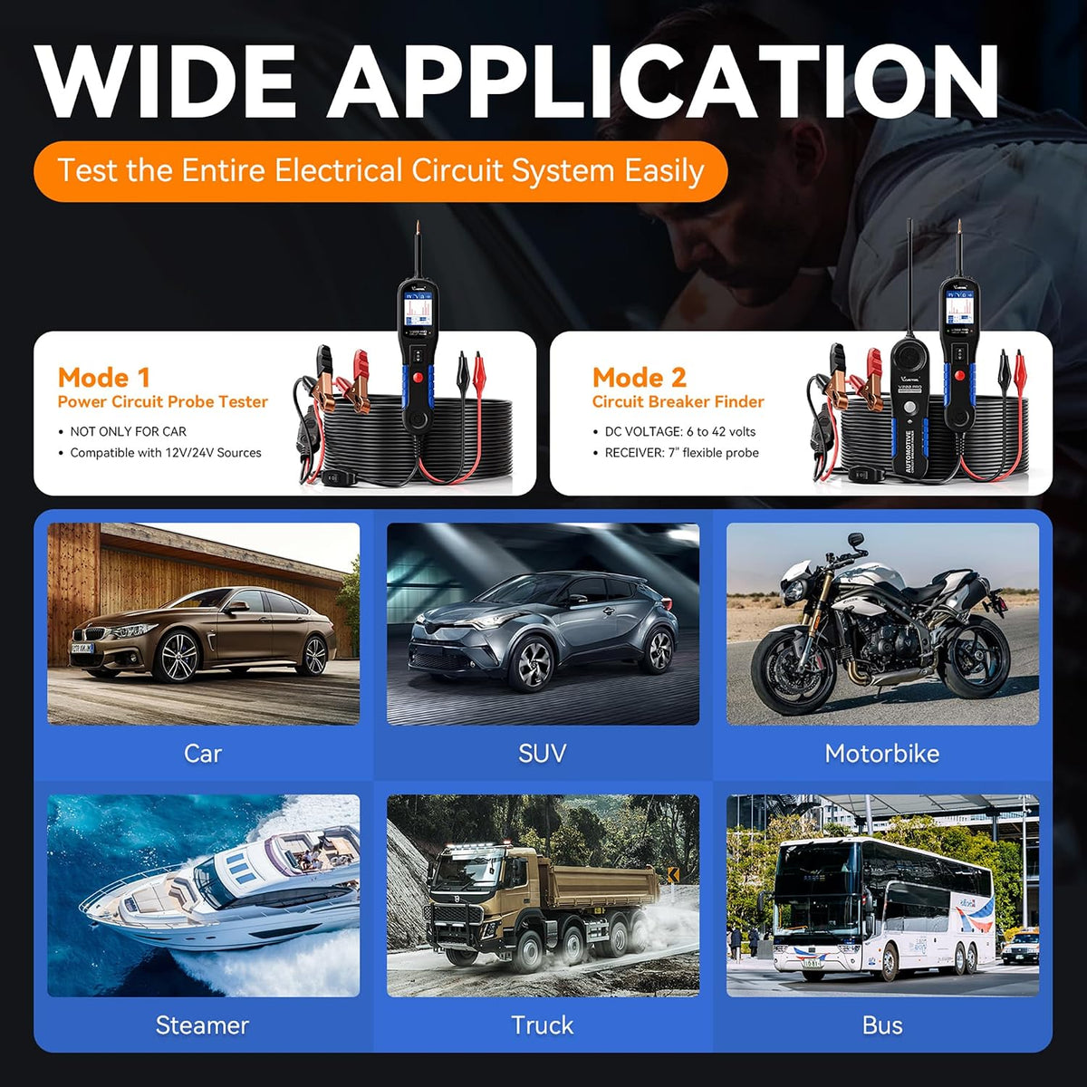 VDIAGTOOL V200 Pro Probador de Sonda de Circuito de Potencia Automo...