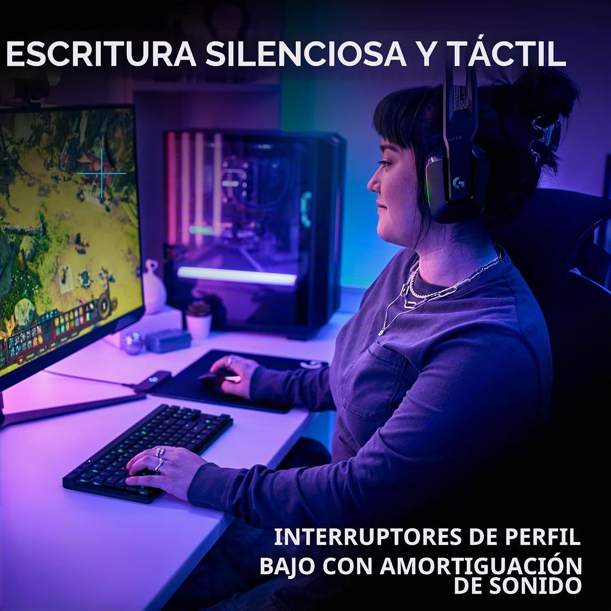 Logitech G 515 Lightspeed TKL Teclado inalámbrico para juegos (táct...