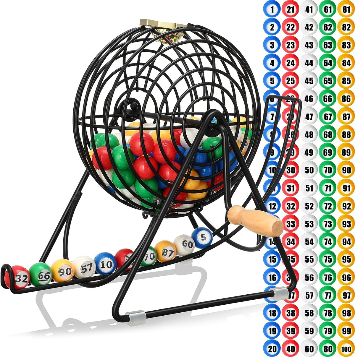 Poen Juego de Lotería Bingo de 101 Piezas Incluye Jaula de 12 Pulga...