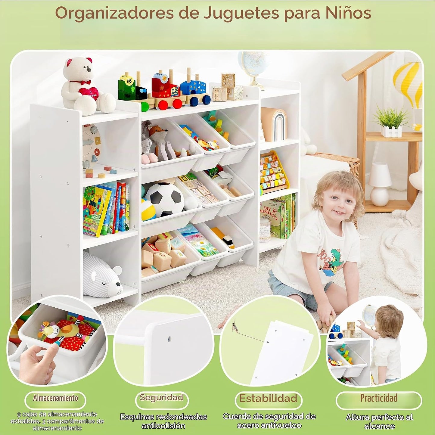 MallBest Estante organizador de almacenamiento de juguetes para niñ...