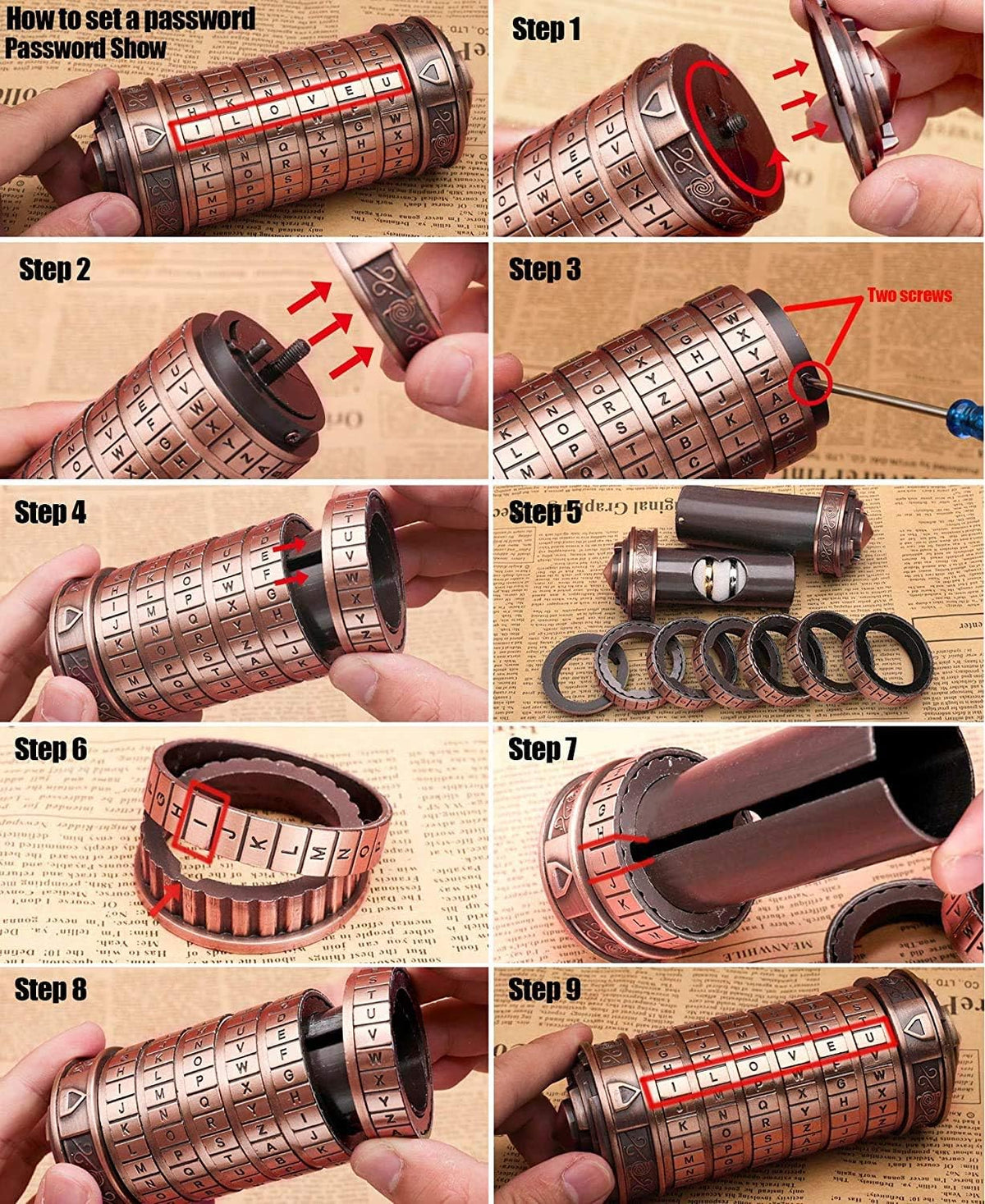 Cryptex Da Vinci Code Mini Cryptex Lock - Cajas de rompecabezas con...