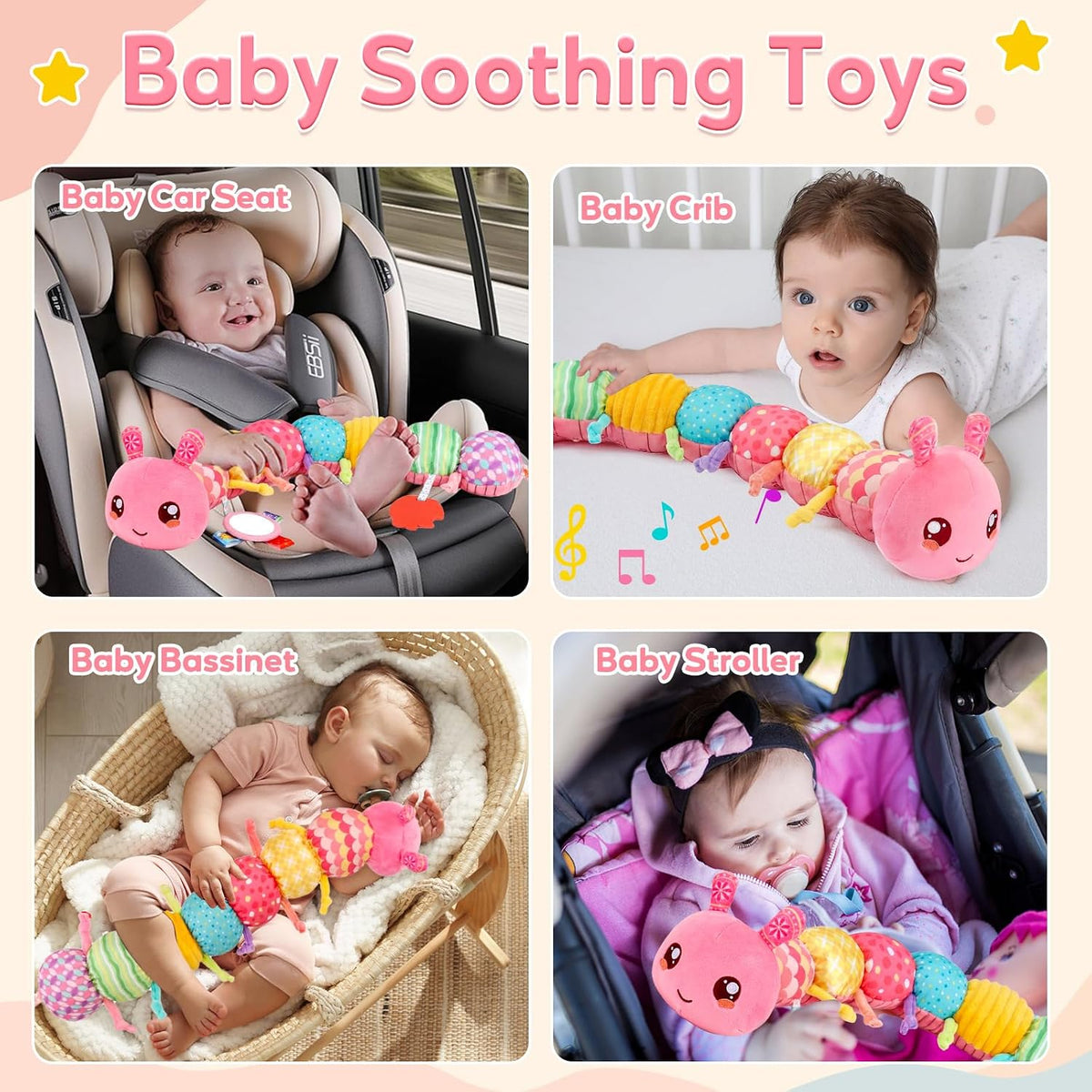 Juguetes sensoriales para bebés de 0 a 6 meses, juguetes musicales...