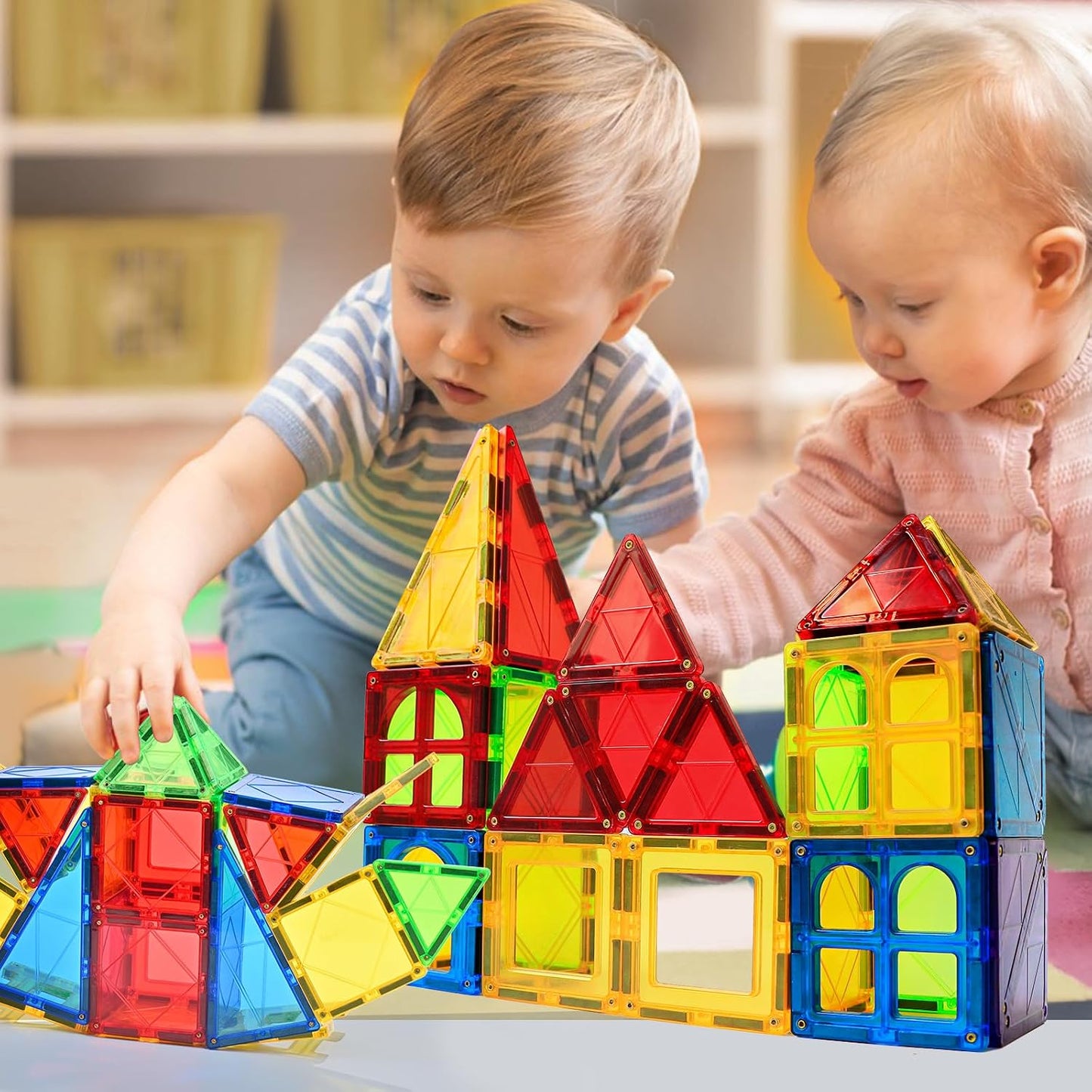 Juguetes magnéticos para niños y niñas preescolares, bloques magnét...