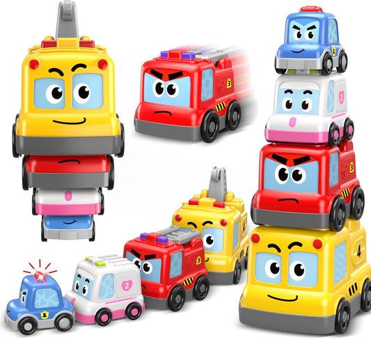 Bestbase Juego de autos de juguete Montessori 4 en 1 \u2013 Juguete...