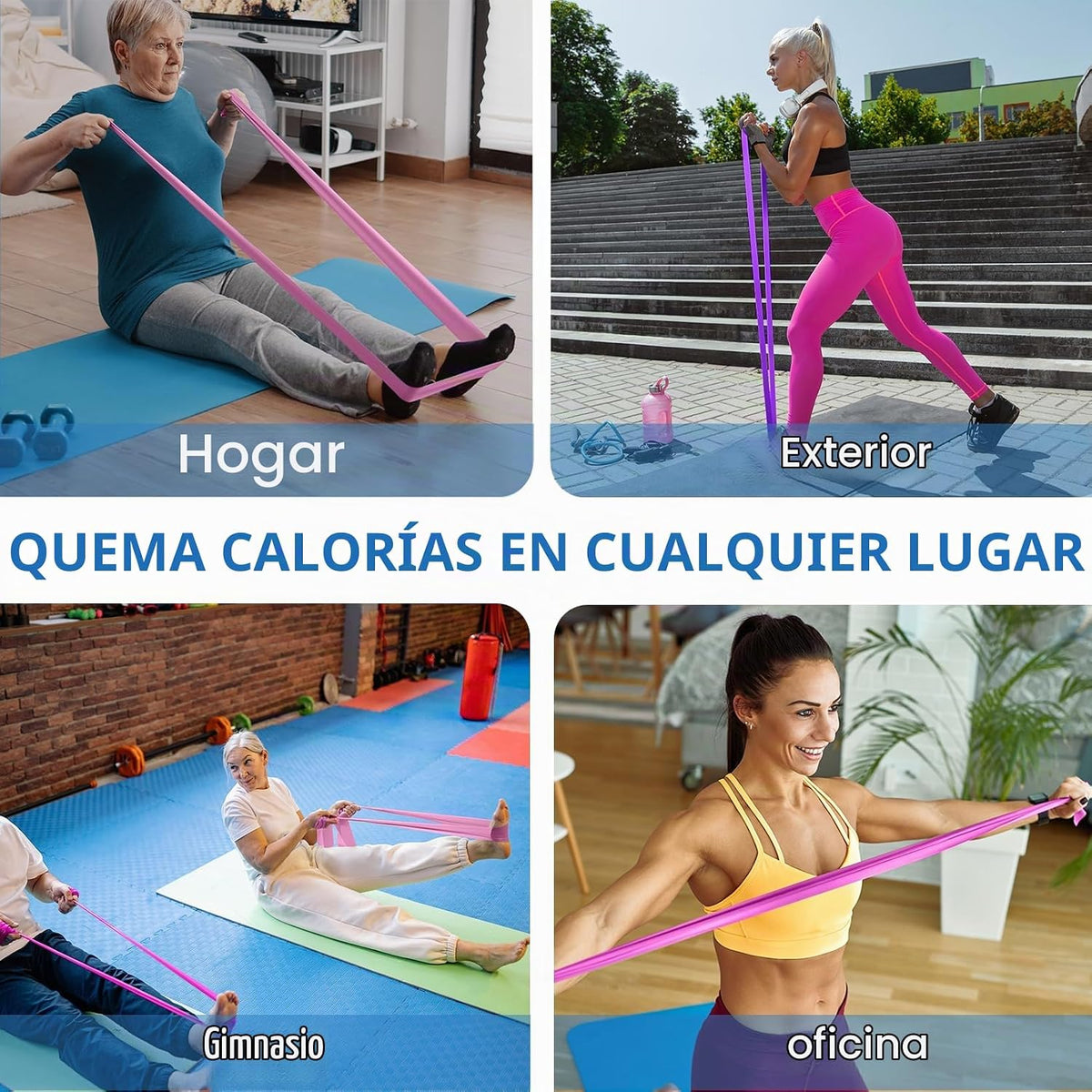 Bandas de resistencia para entrenamiento, terapia física, ejercicio...