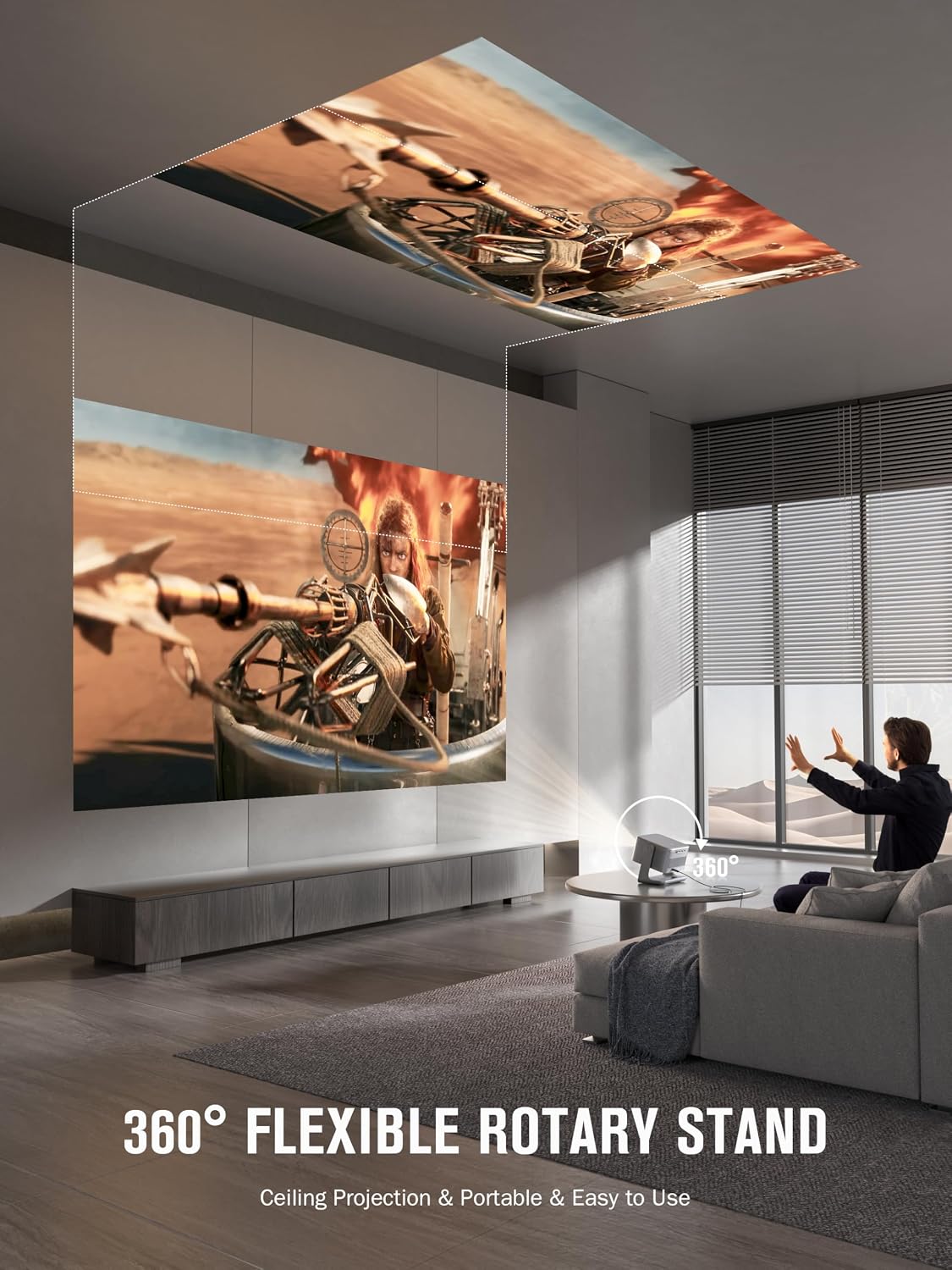 【Ahora con Netflix】Proyector inteligente 4K con WiFi y Bluetooth, V...