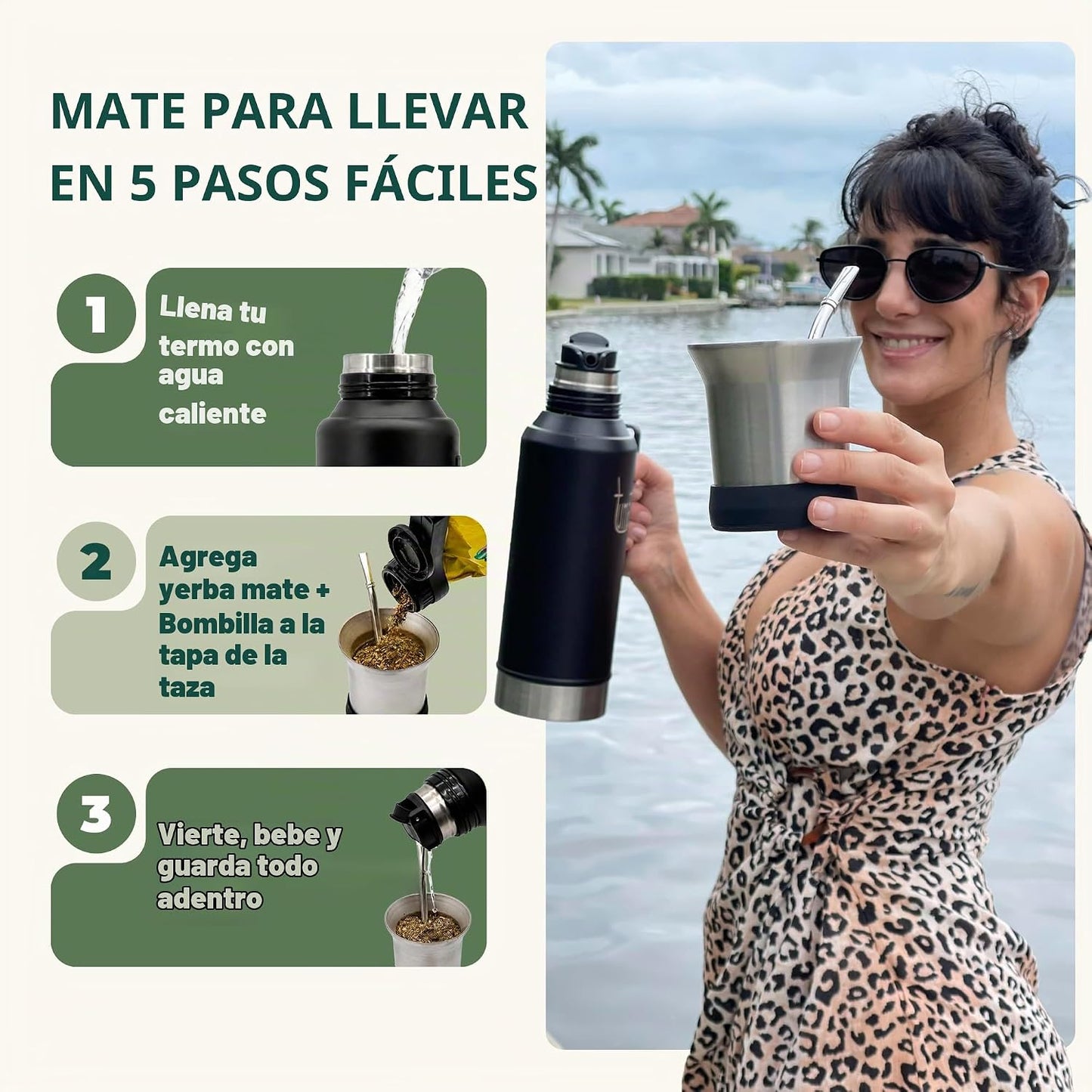 Kit completo de Yerba Mate \u2013 Termo de 1.2L con sistema mate, t...