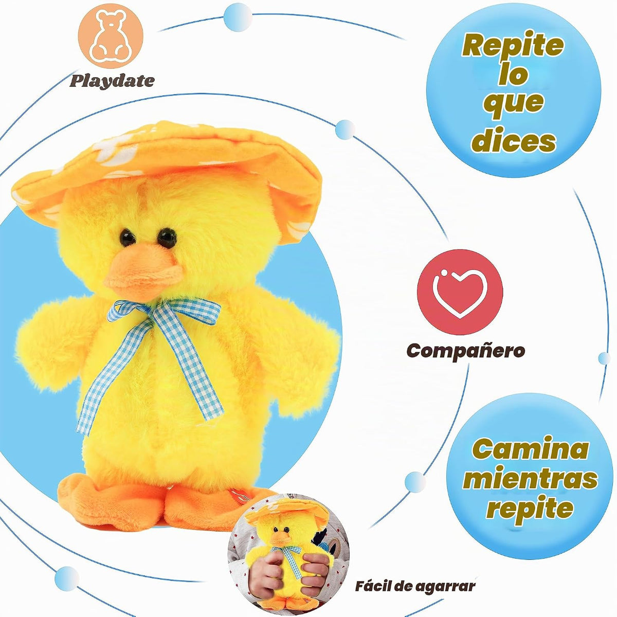 Hopearl Juguete de Pato que Habla y Canta Repite lo que Dices Patit...