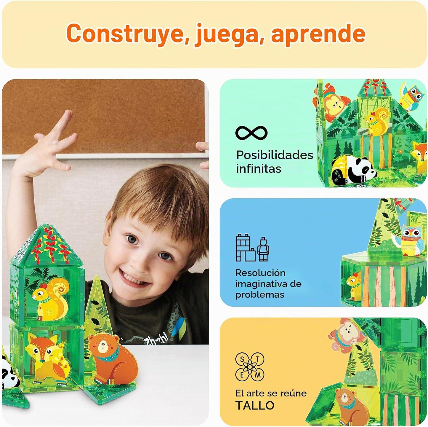 PicassoTiles Juego de bloques de construcción magnéticos con tema d...