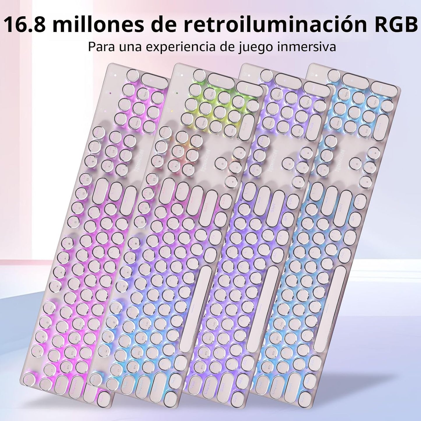 Redragon K710 Teclado Mecánico Inalámbrico Tipo Máquina de Escribir...