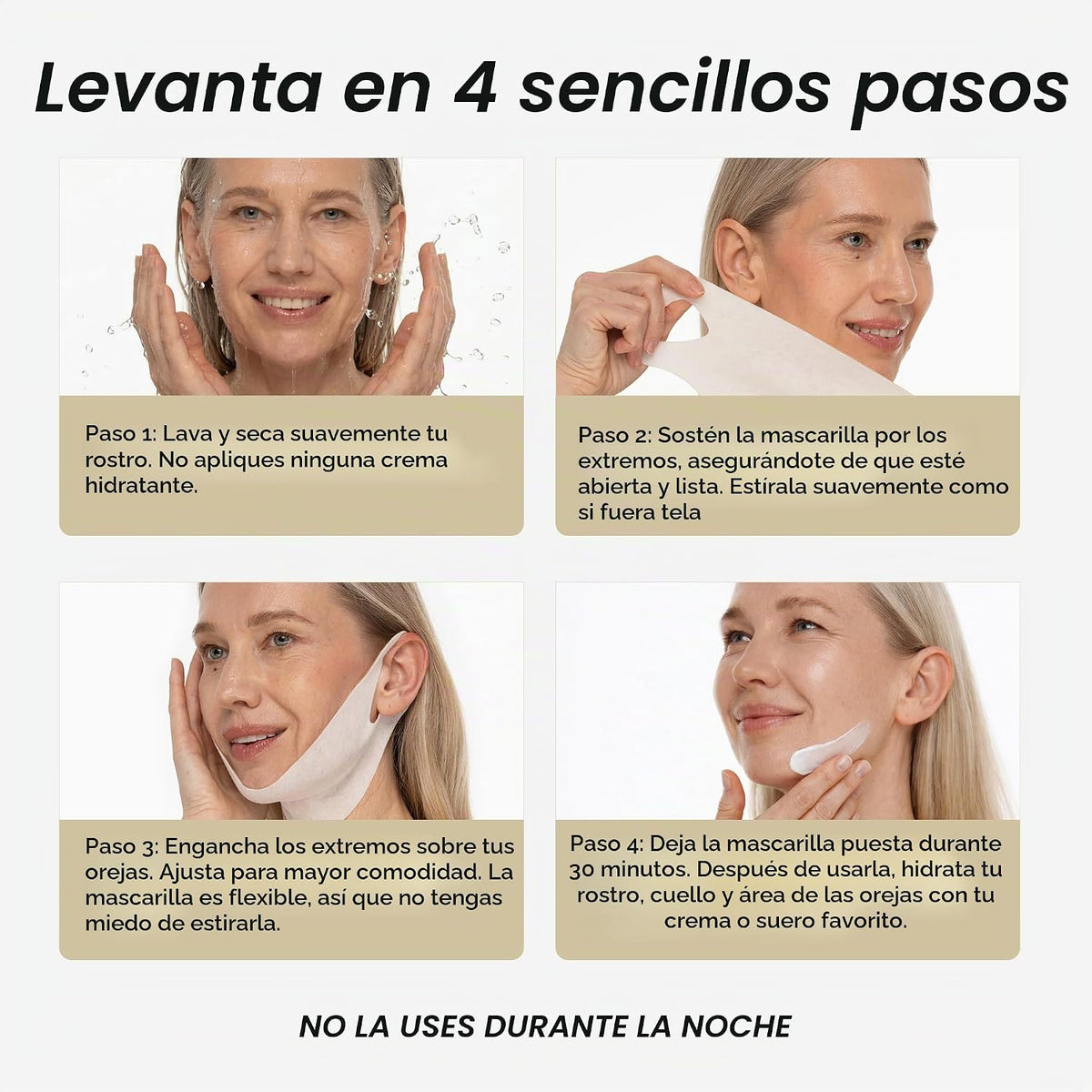 MAREE Máscara de elevación de línea V con correa de barbilla, másca...
