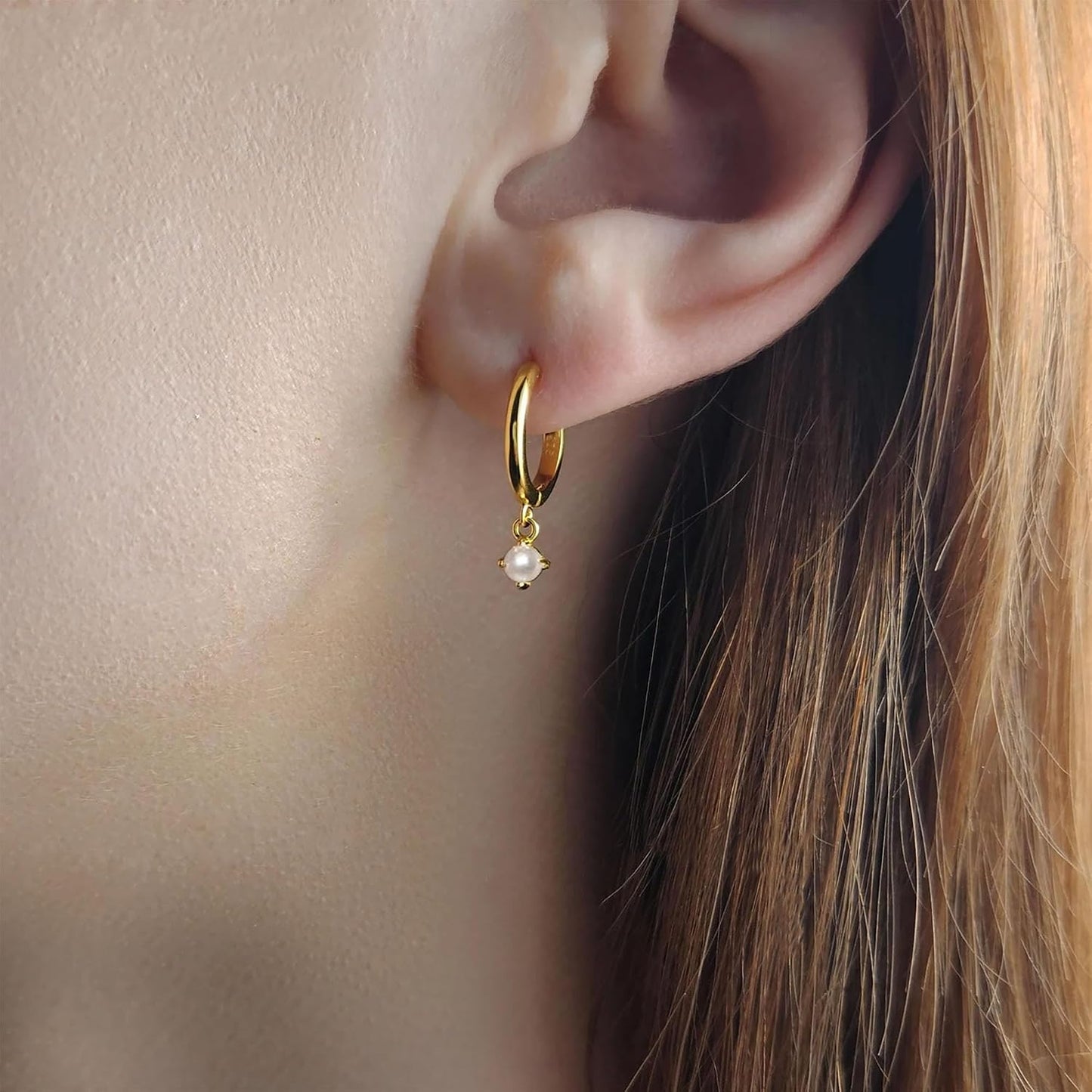 Aretes de ópalo chapados en oro de 14 quilates para mujer, aretes d...