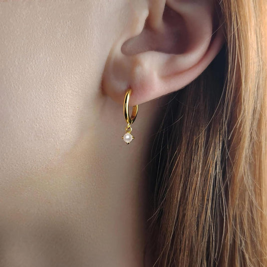 Aretes de ópalo chapados en oro de 14 quilates para mujer, aretes d...