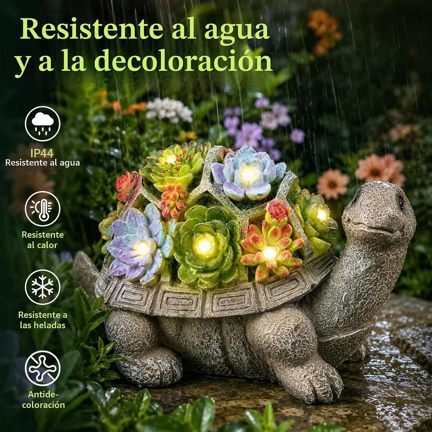 GIGALUMI Estatuas de jardín solares de 11.5 pulgadas, luces de figu...