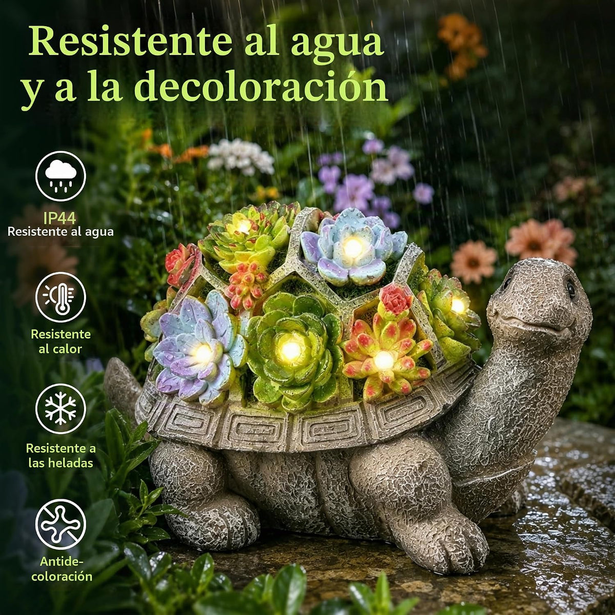 Estatuas de jardín solar GIGALUMI Figura de tortuga Luces para exte...