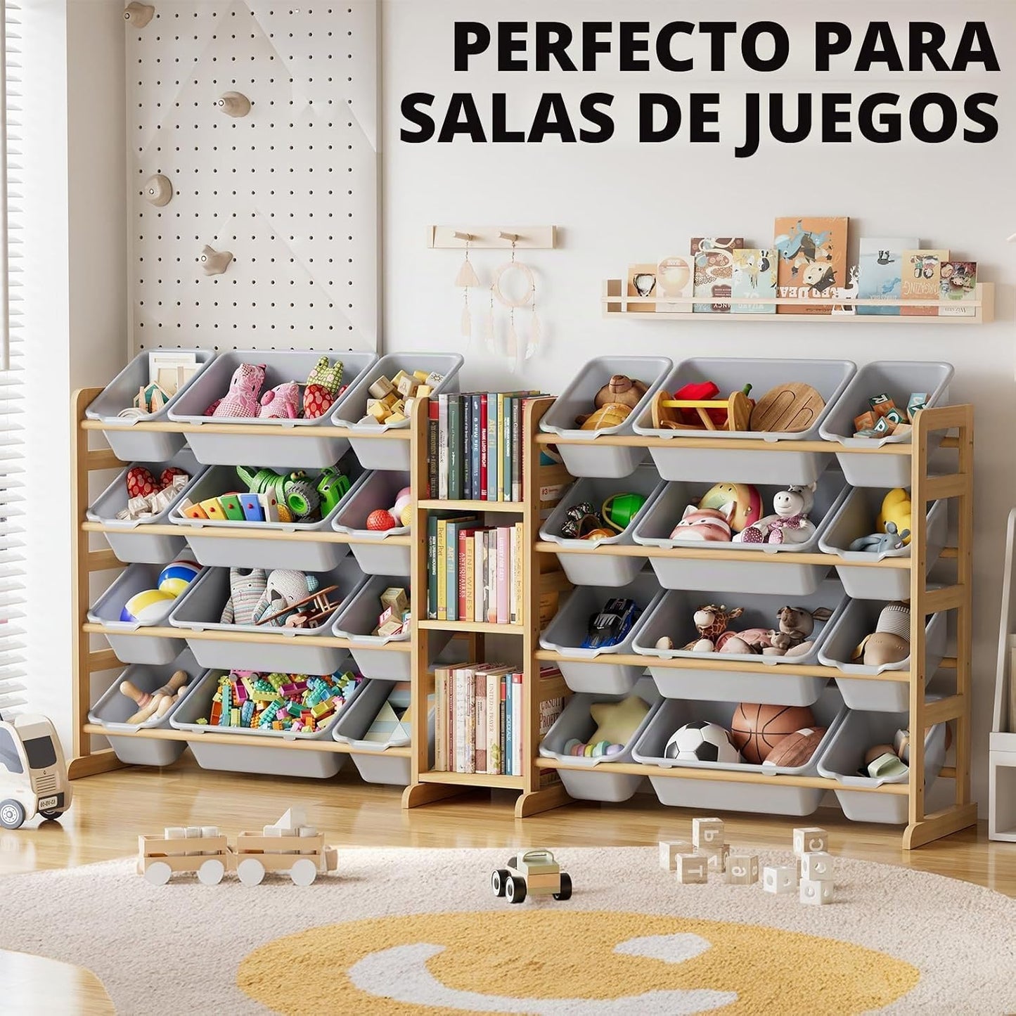 SpaceAid Organizador grande de almacenamiento de juguetes con 24 co...