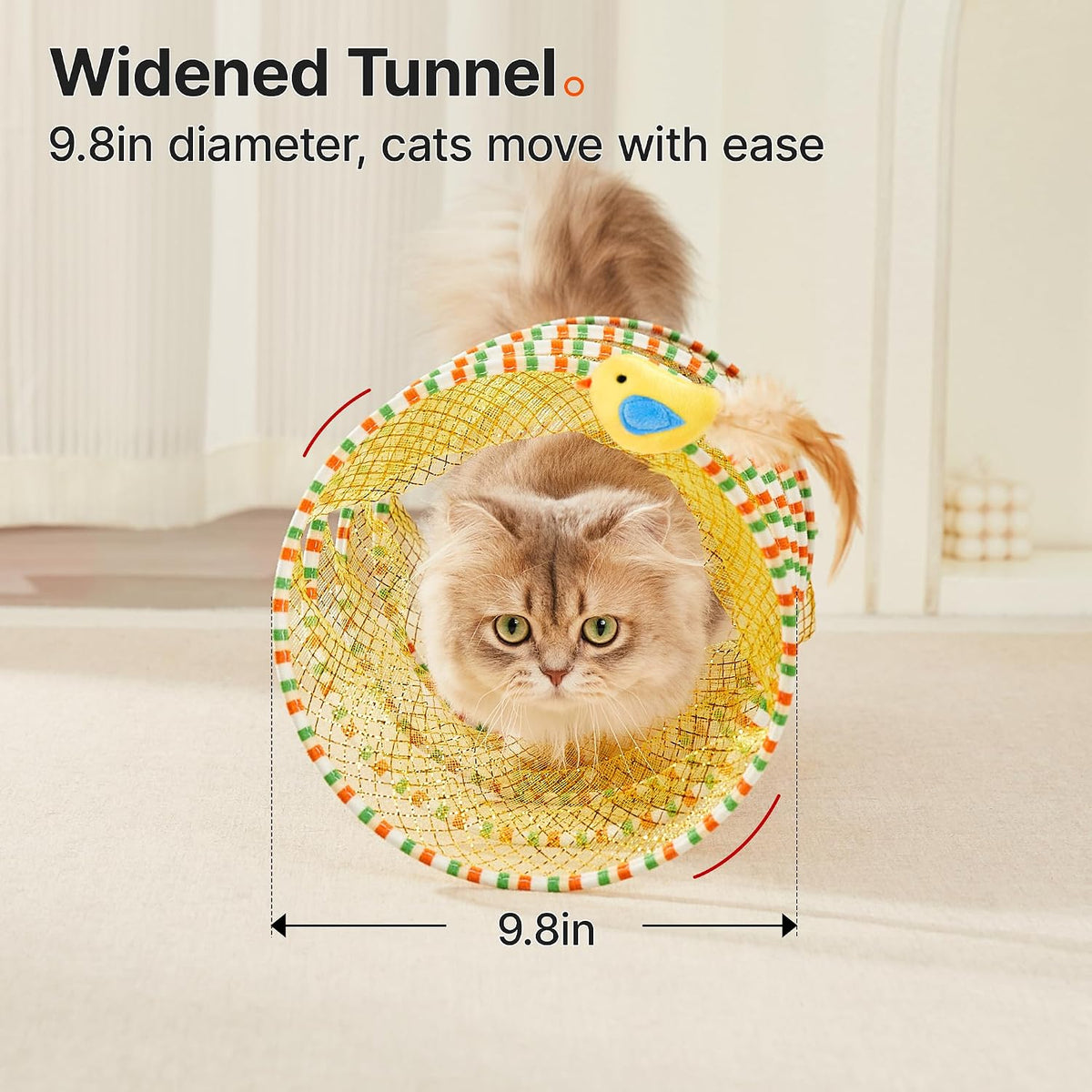 Potaroma Juguete espiral del gato del túnel, túnel plegable del gat...
