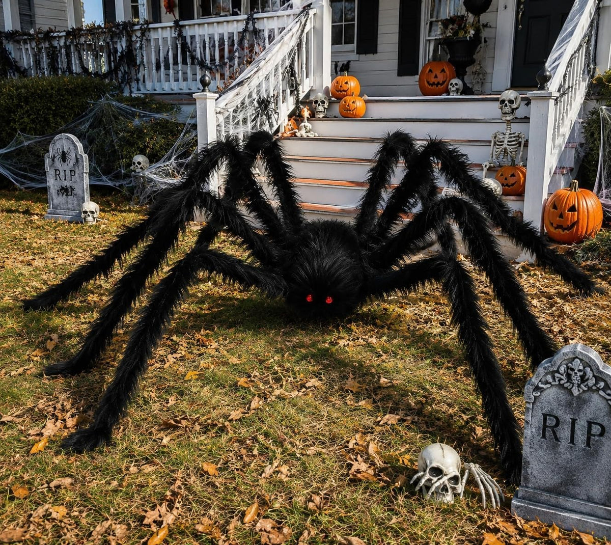 Araña gigante de 15 pies para decoración de Halloween al aire libre...
