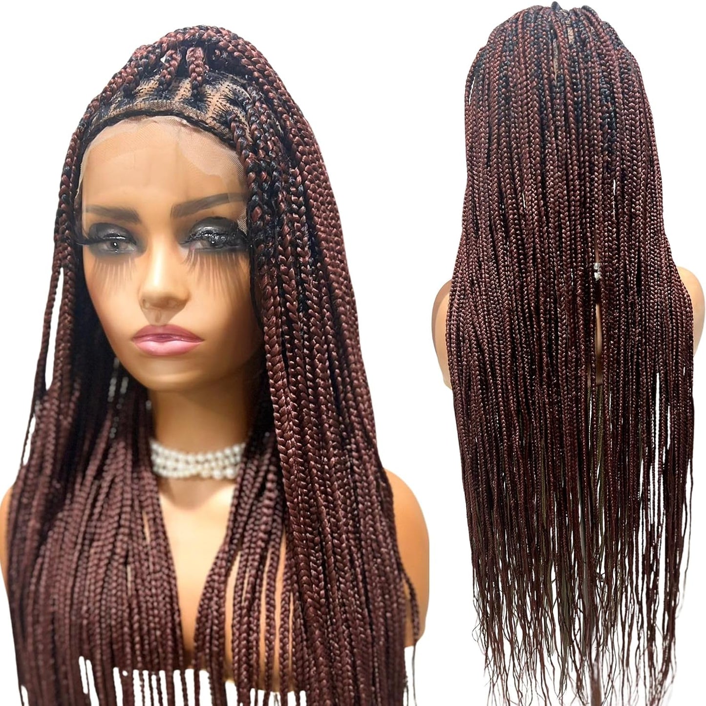 JBG - Pelucas trenzadas de 36 pulgadas para mujeres negras, peluca...