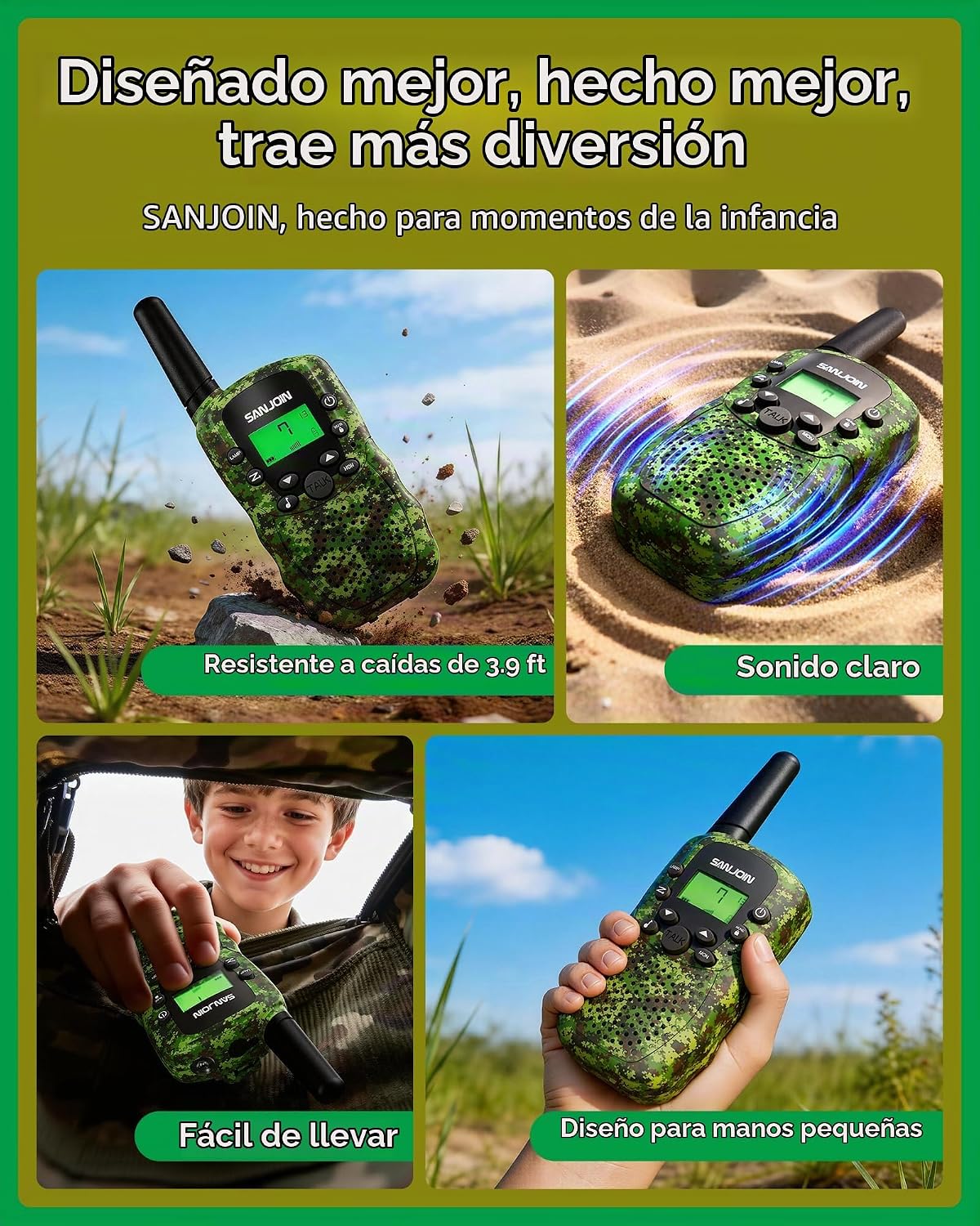 Walkie Talkies para Niños Rellenos de Media Juguetes para Niños y N...