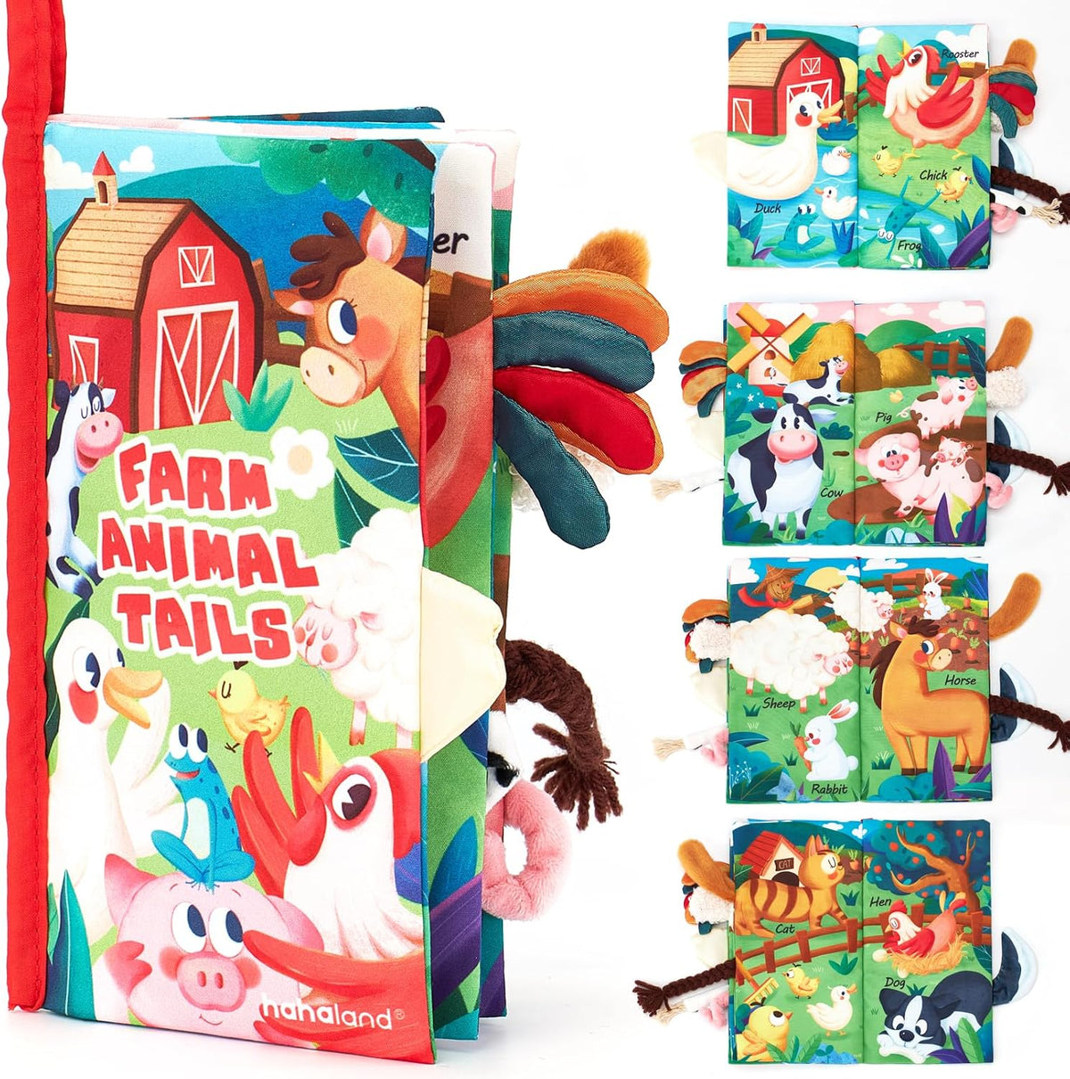 hahaland Baby Books de 0 a 6 meses y caja de pañuelos de juguete pa...