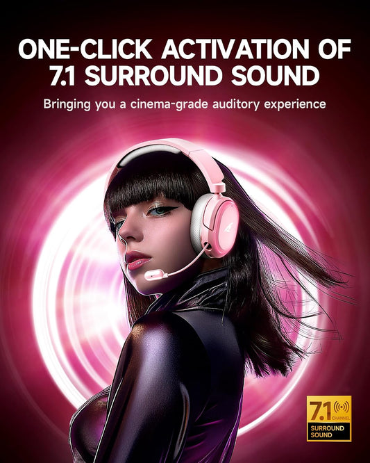 Auriculares inalámbricos para juegos, sonido envolvente 7.1, auricu...