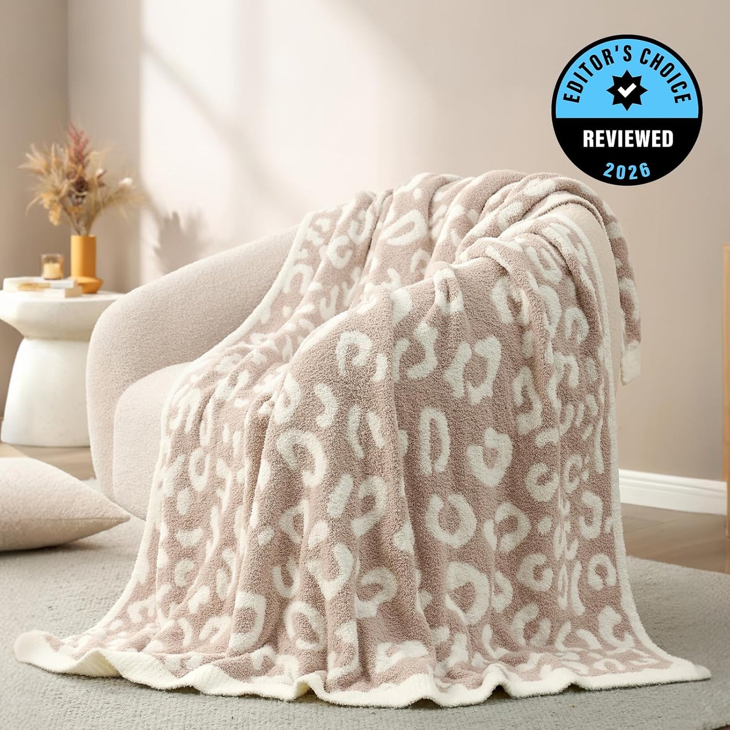 Snuggle Sac - Manta de leopardo reversible para sofá, cama, 50x60 p...