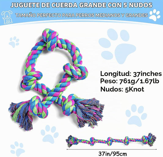 Aitmexcn Juguetes de cuerda para perros grandes, 37 pulgadas 5 nudo...