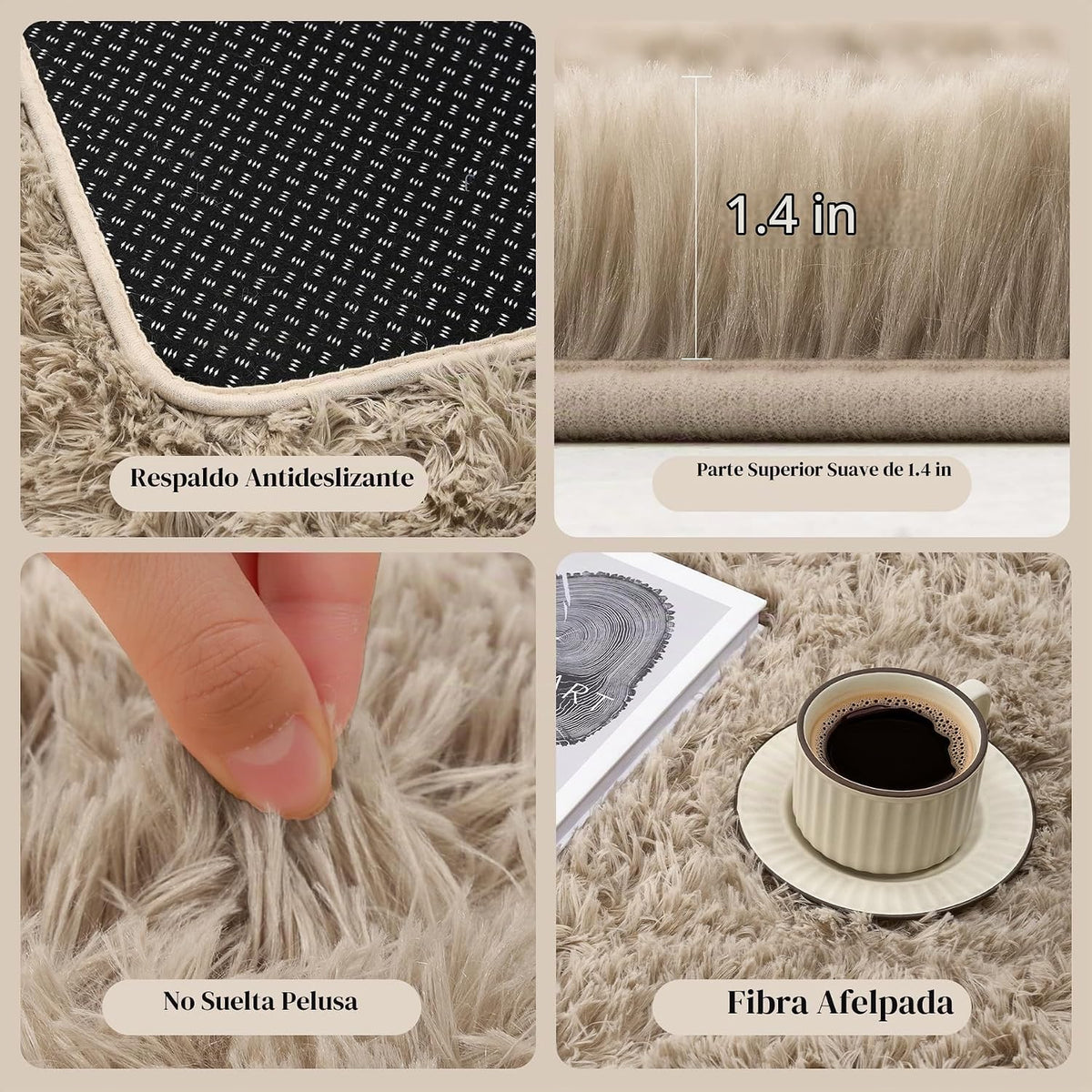 Alfombra de área para sala de estar y dormitorio: 9x12 camello suav...