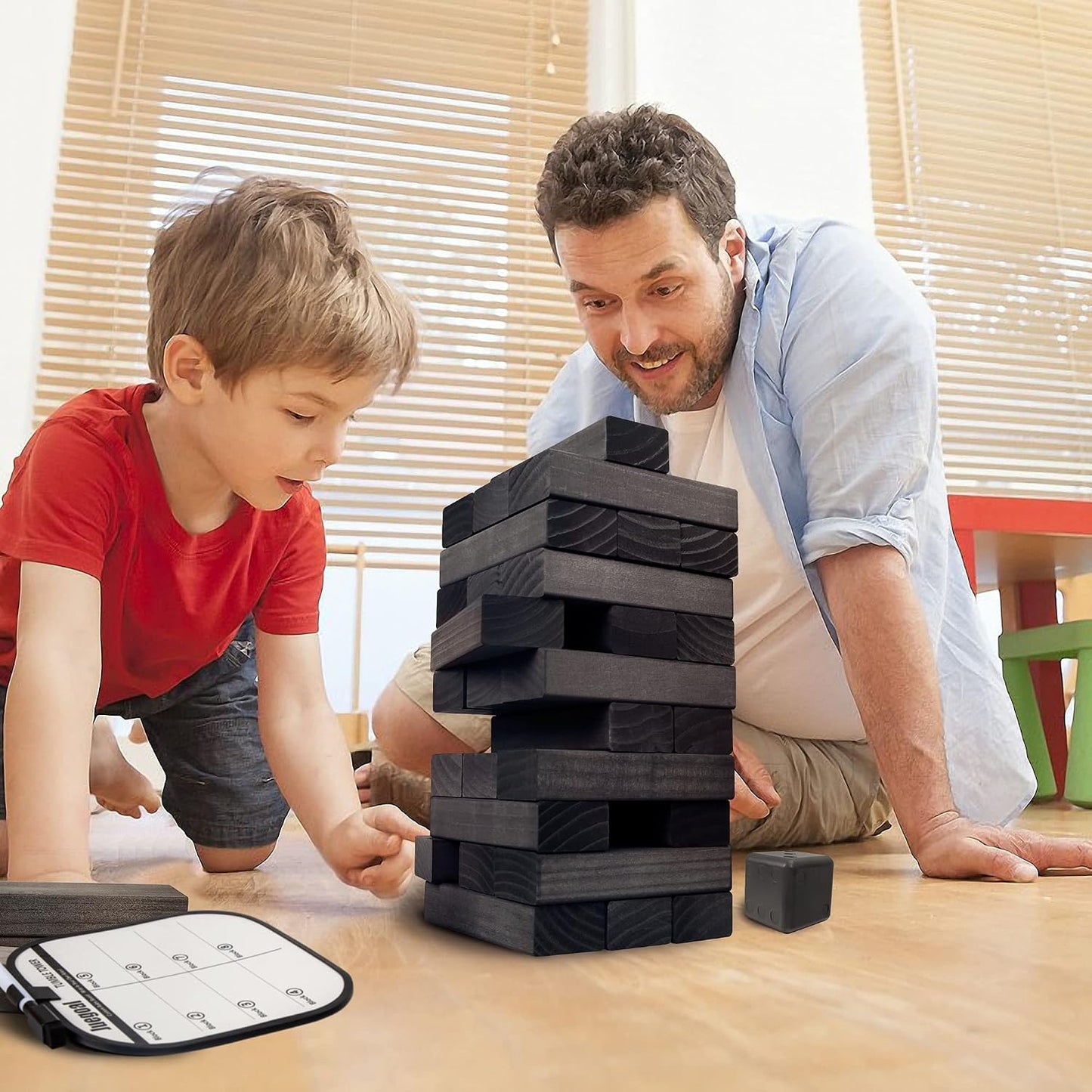 Juegoal Juego de bloques gigantes de torre de caída de 54 piezas, j...
