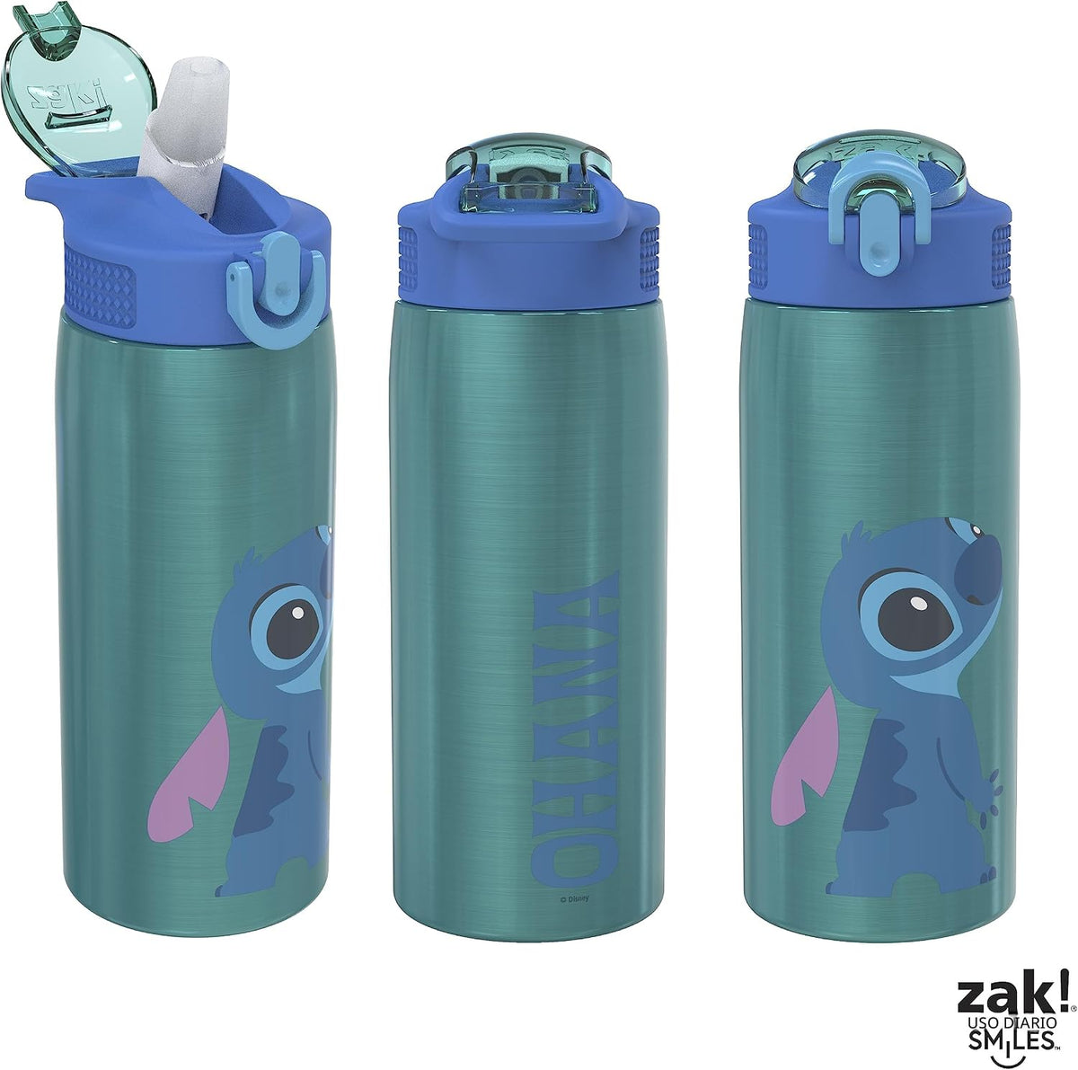 Zak Designs Disney Lilo and Stitch - Botella de agua para viajes y...