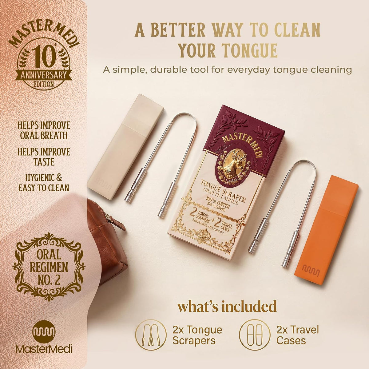 MasterMedi Raspador de lengua con estuche, raspador de lengua fácil...