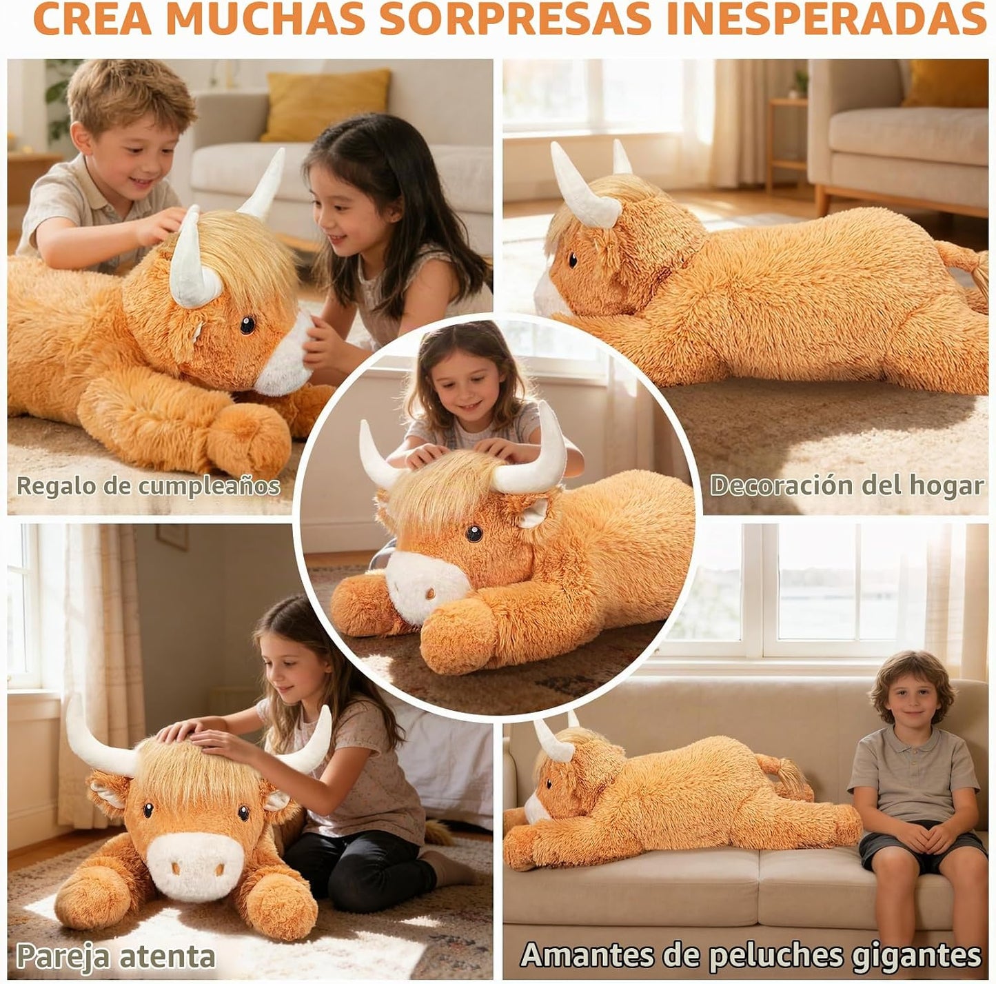 Ksidzas Peluche de vaca gigante de las tierras altas de 39 pulgadas...