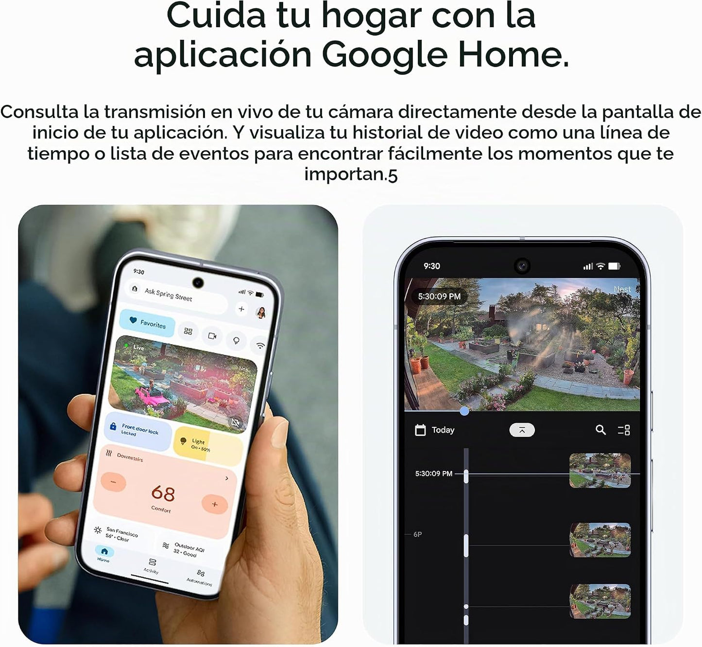 Google Nest Cam Outdoor (con cable, 2.ª generación) - Cámara de seg...