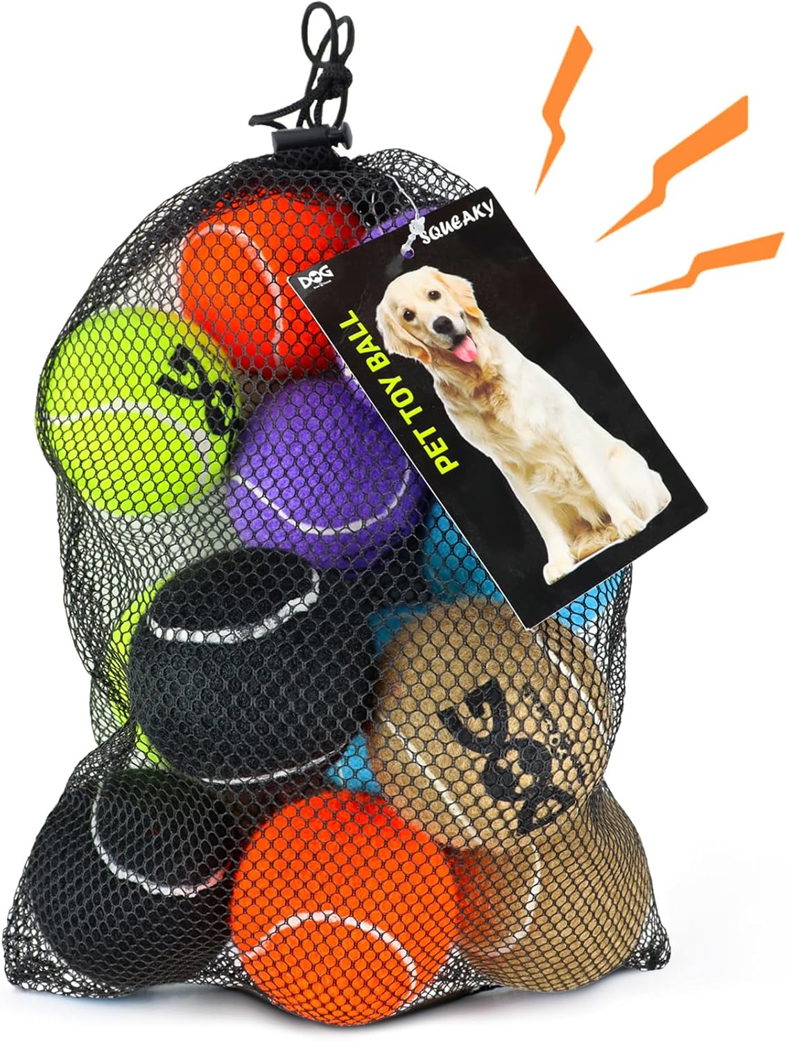 Pelotas de tenis para perros INSUM, paquete de 12 pelotas coloridas...