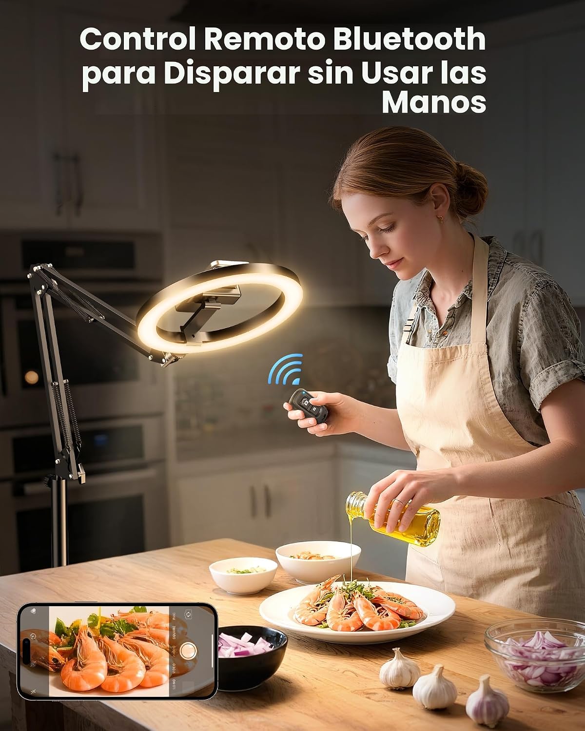 Aro de luz con soporte de trípode para iPhone \u2013 Evershop 10...