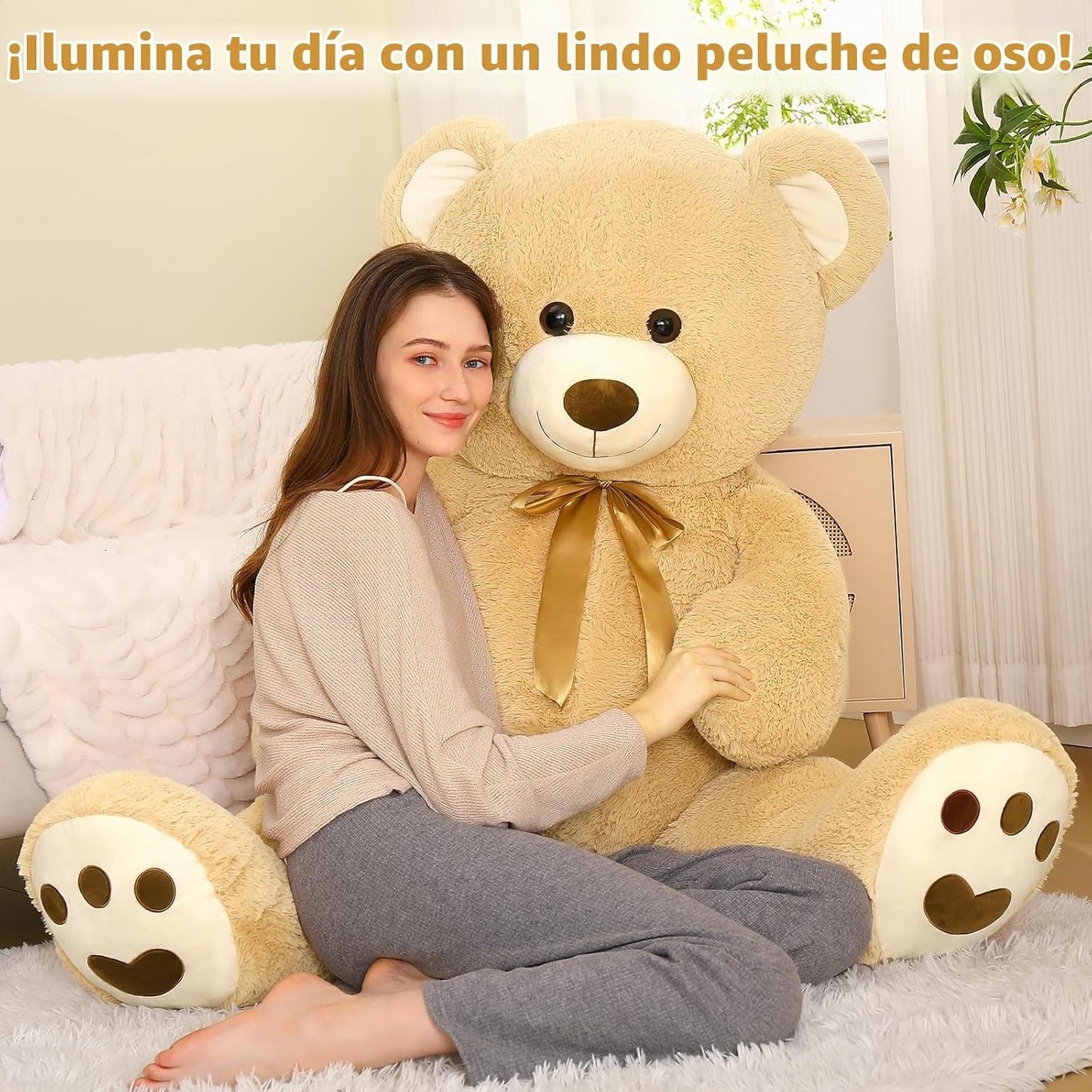 MorisMos Oso de Peluche Gigante de 5 pies, Animal de Peluche, Oso d...