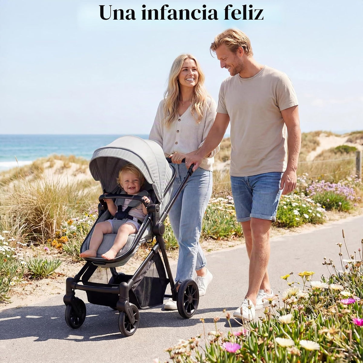 Nurtrarola - Cochecito de bebé ligero 2 en 1 con asiento reversible...