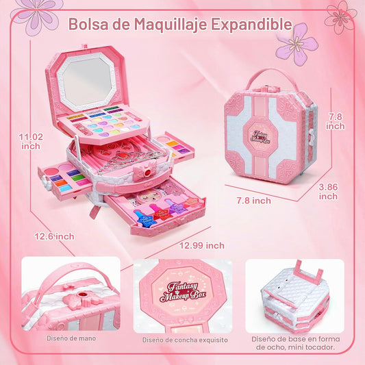 Juegos de maquillaje para niñas de 5 a 8 años, kit de maquillaje de...