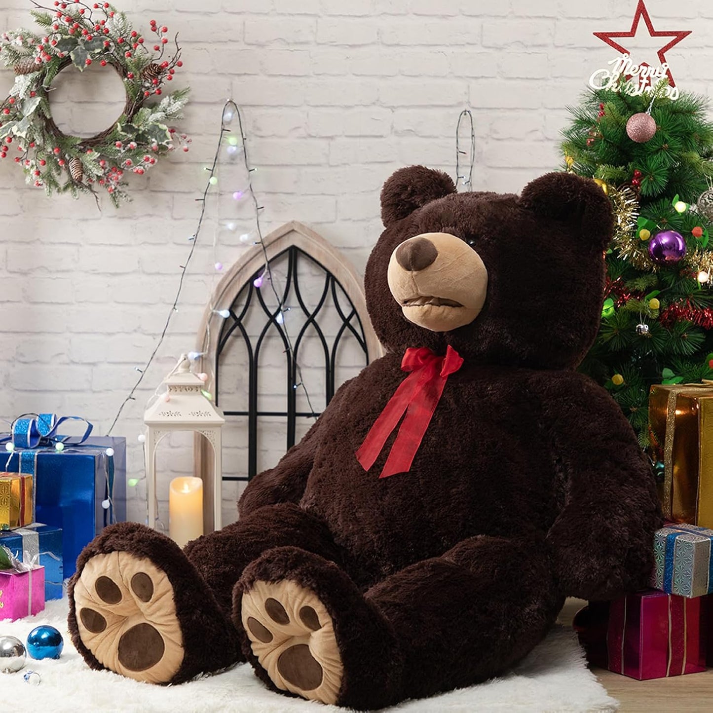 HollyHOME Oso de peluche gigante de 5 pies con pata bordada, regalo...