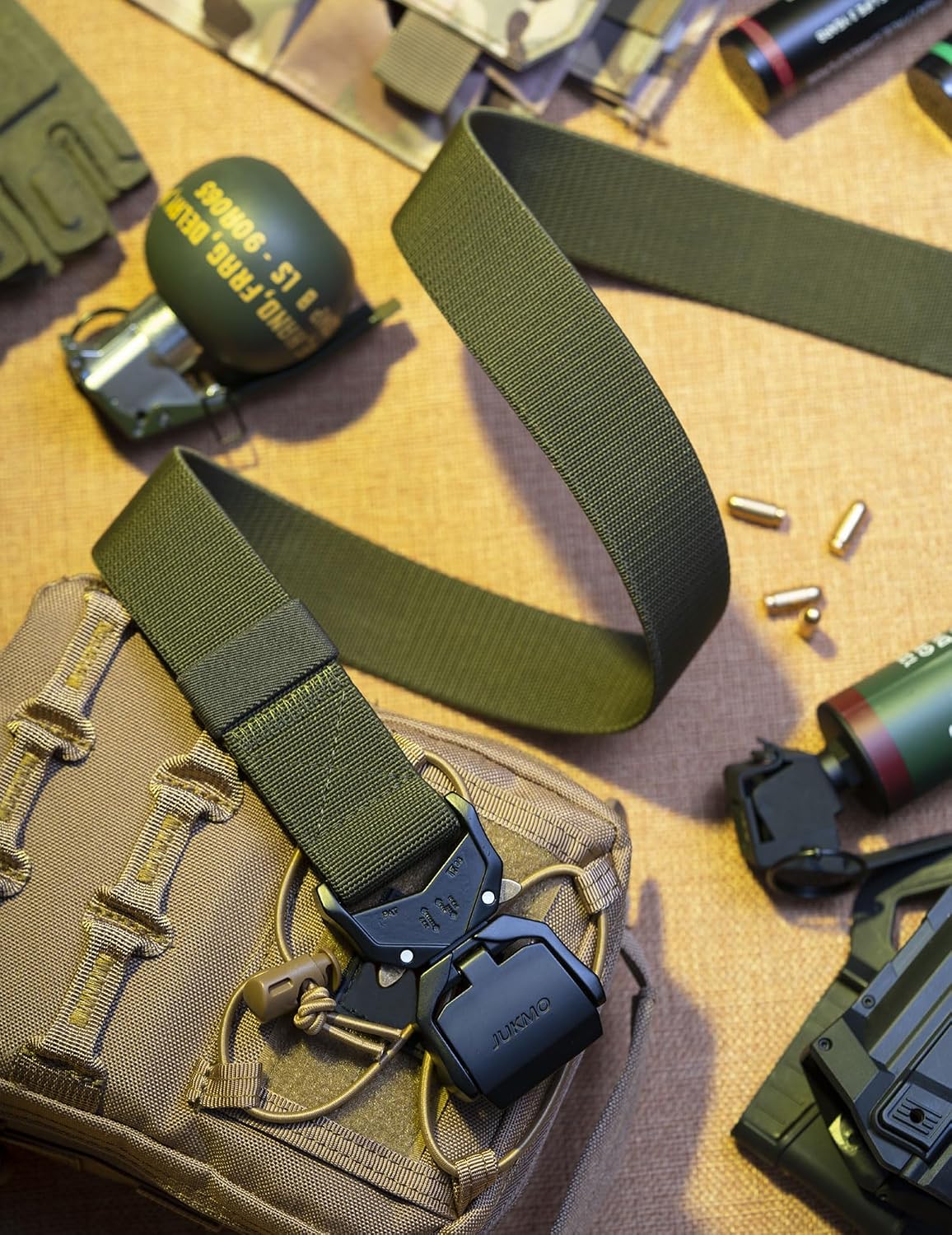 JUKMO Cinturón táctico, aparejador militar de senderismo de 1.5 pul...