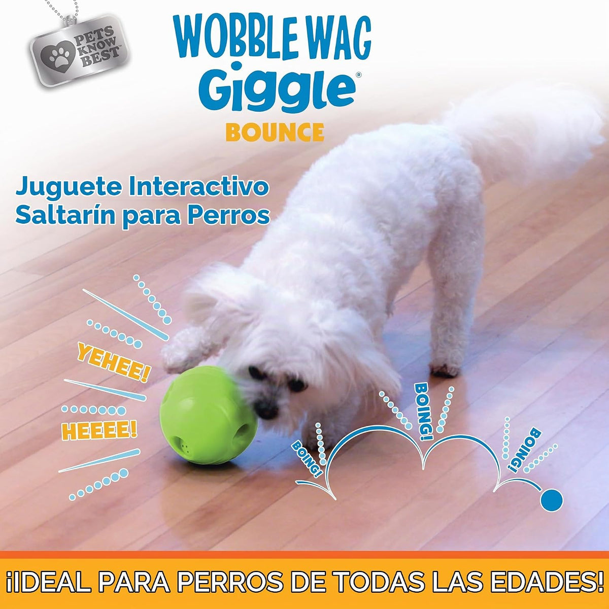 Wobble Wag Giggle Juego interactivo de rebote para perros - Bola qu...