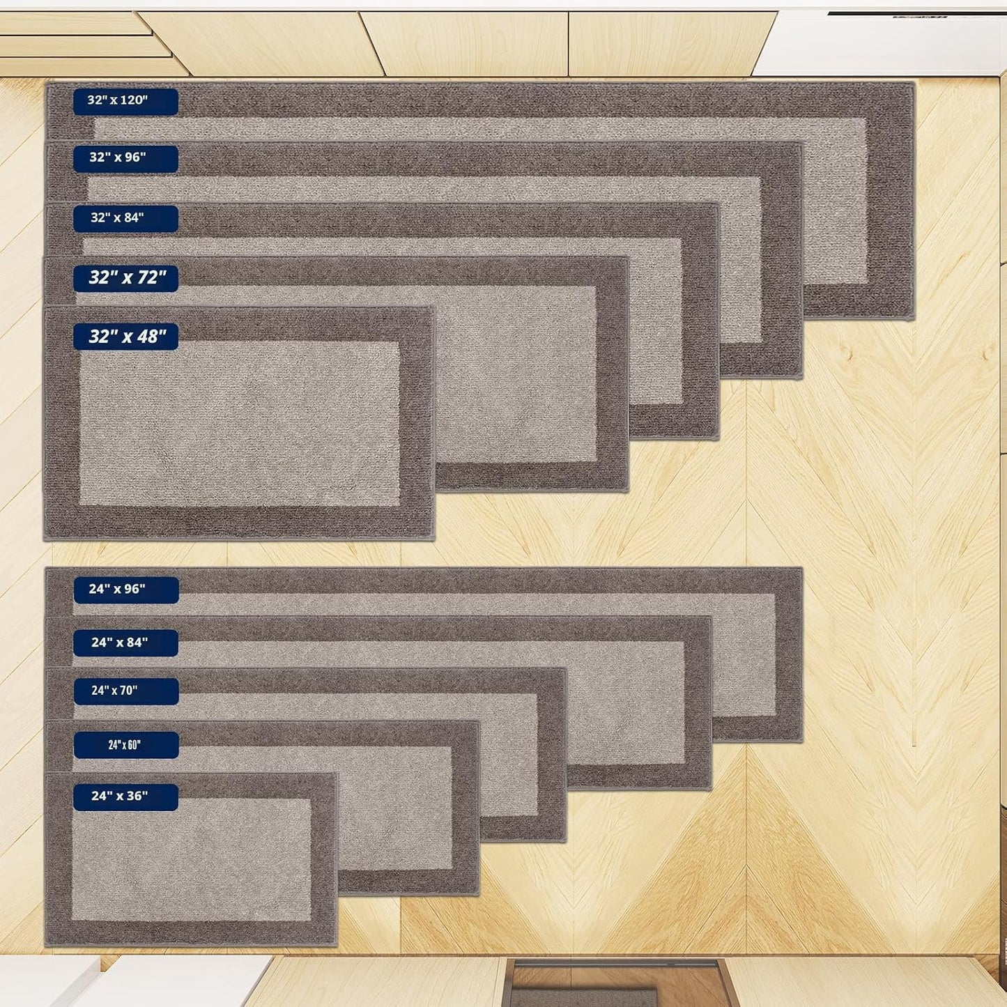 DOMUSTEX Alfombra de cocina lavable a máquina de 32 x 72 pulgadas,...